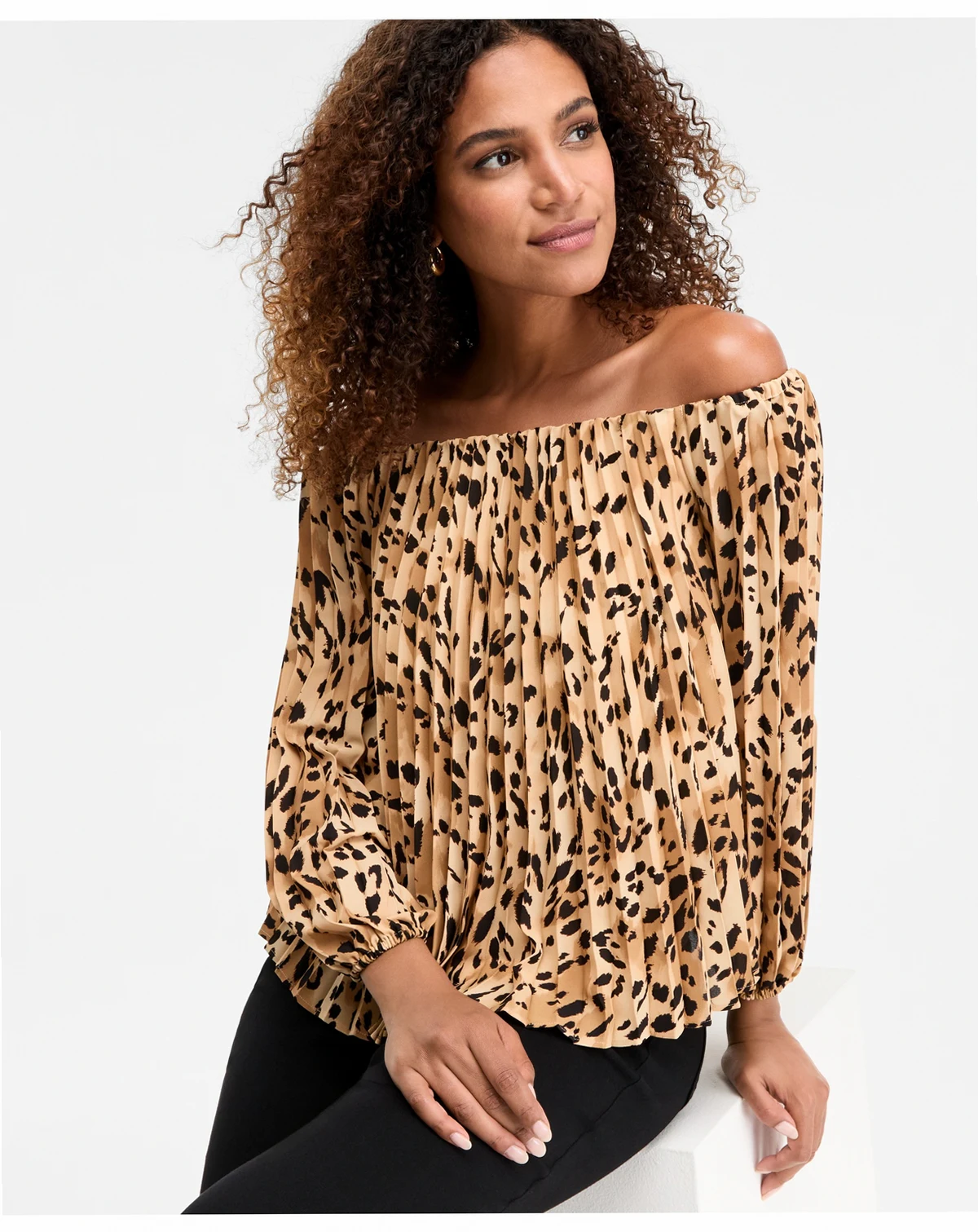 Women's Off-The-Shoulder Pleated Blouse, Macy's Exclusive
