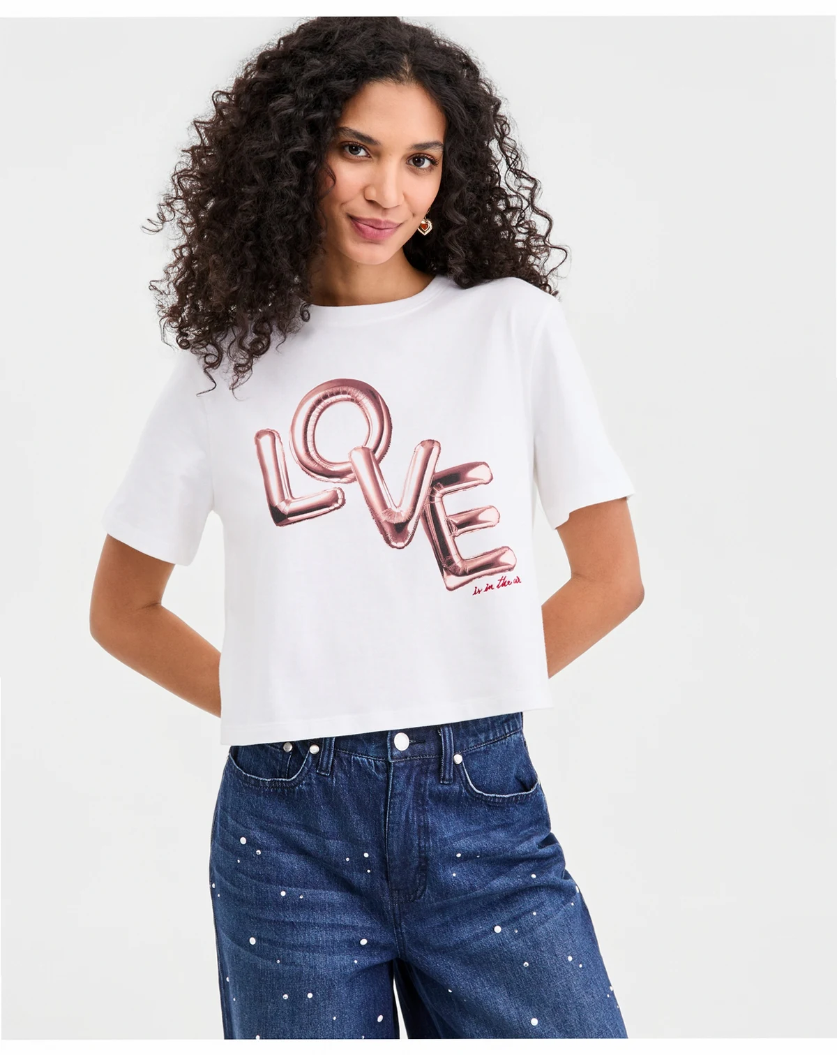 Women's Knit Short-Sleeve Love Graphic T-Shirt, Macy's Exclusive