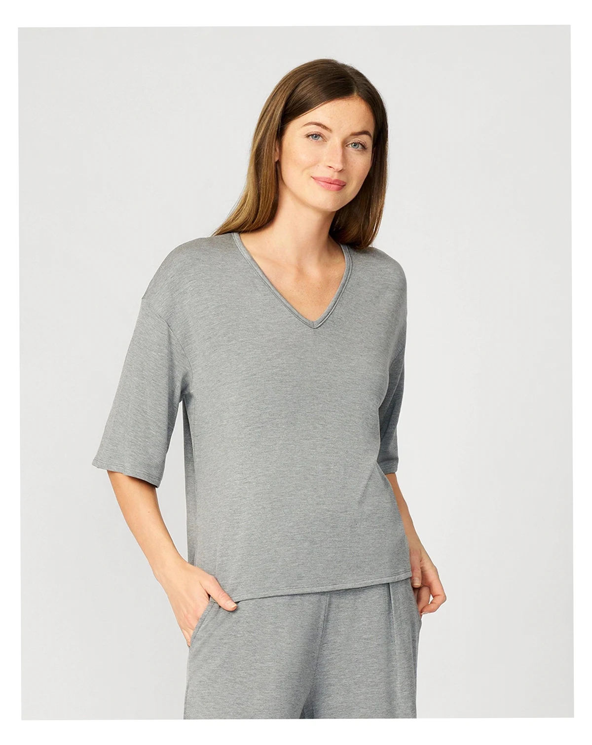 Women's V-Neck Kimono Ultra Soft Terry Top