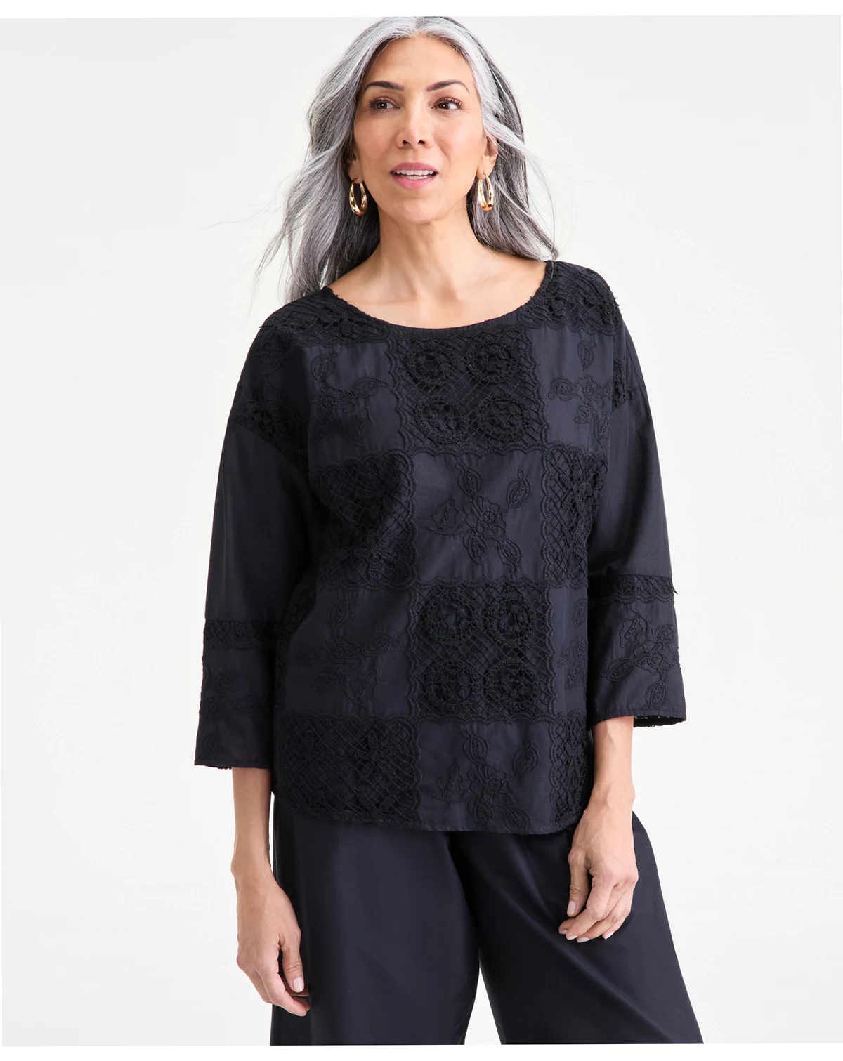Women's Crochet Patchwork Top, Macy's Exclusive