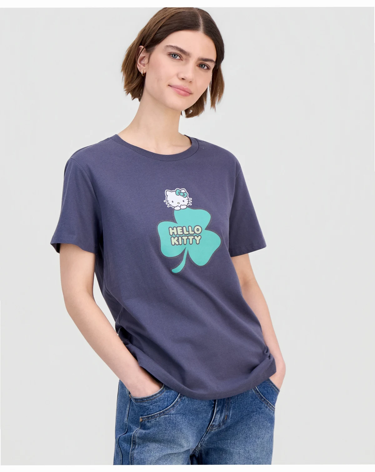 Juniors' Hello Kitty Shamrock T-Shirt