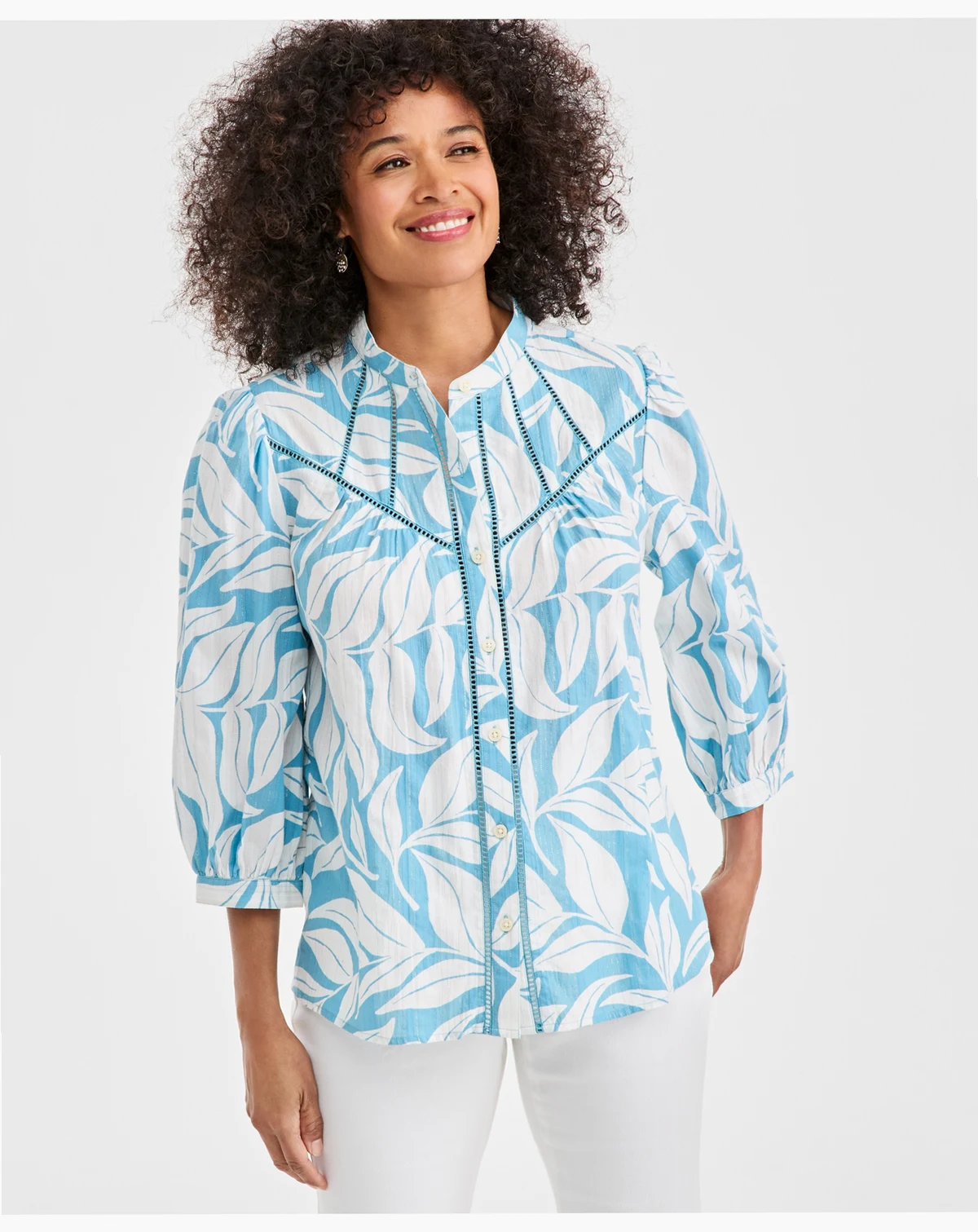Women's 3/4-Sleeve Peasant Shirt, Macy's Exclusive