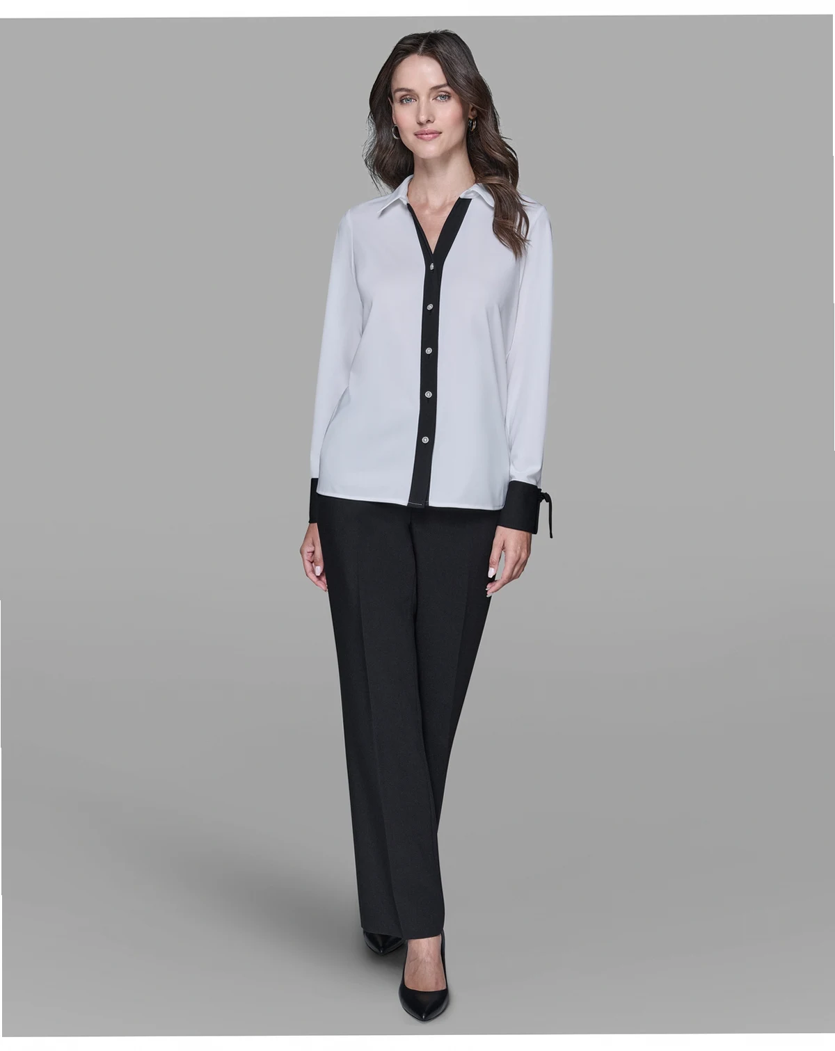 Women's Contrast Collared Top