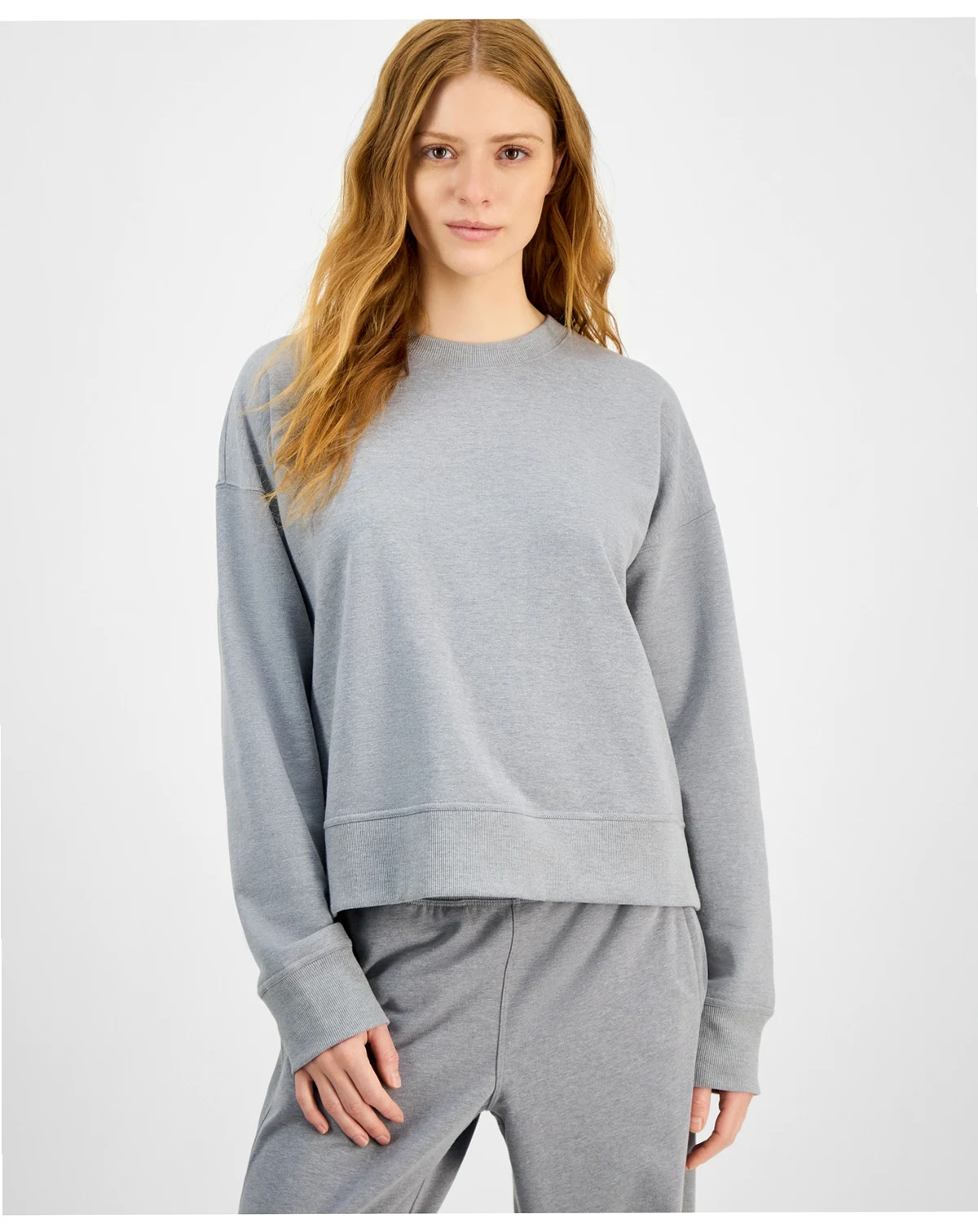 Women's Crewneck Vented-Hem Sweatshirt, Macy's Exclusive