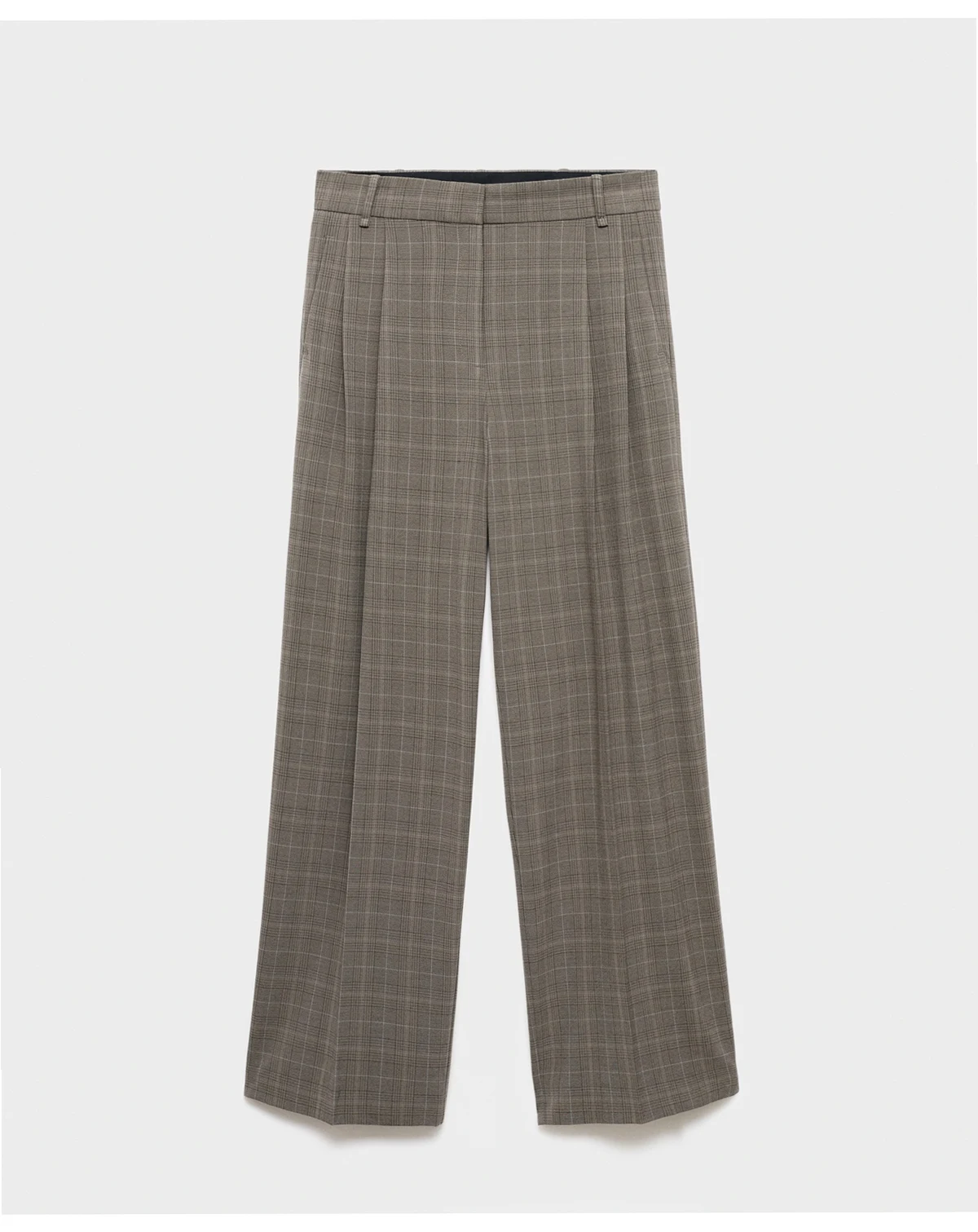 Women's Wide Leg Check Suit Pants