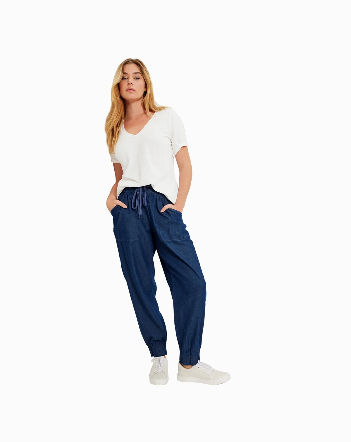 Women's Drawstring Denim Jogger