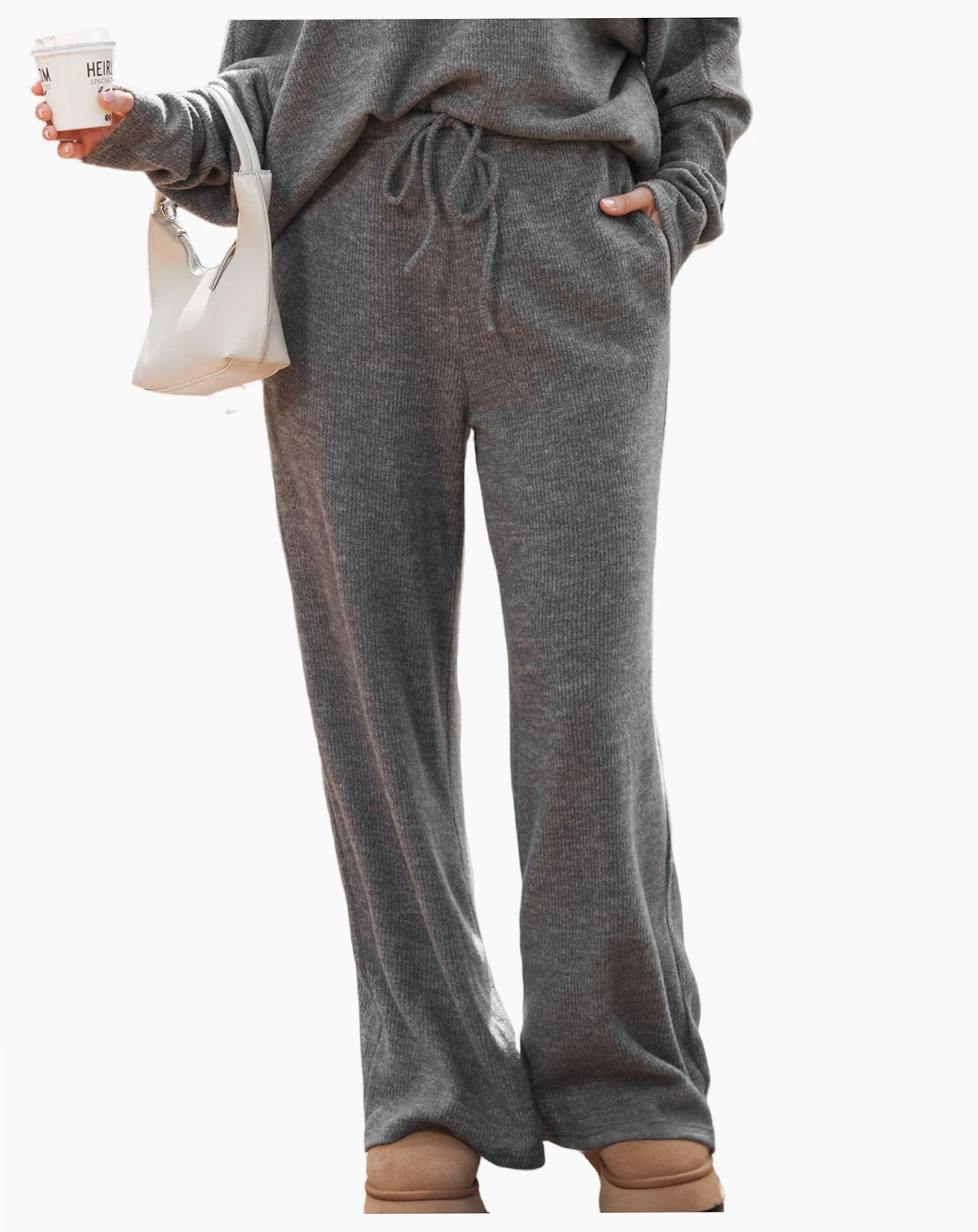 Women's Grey Loose Leg Jersey Pants