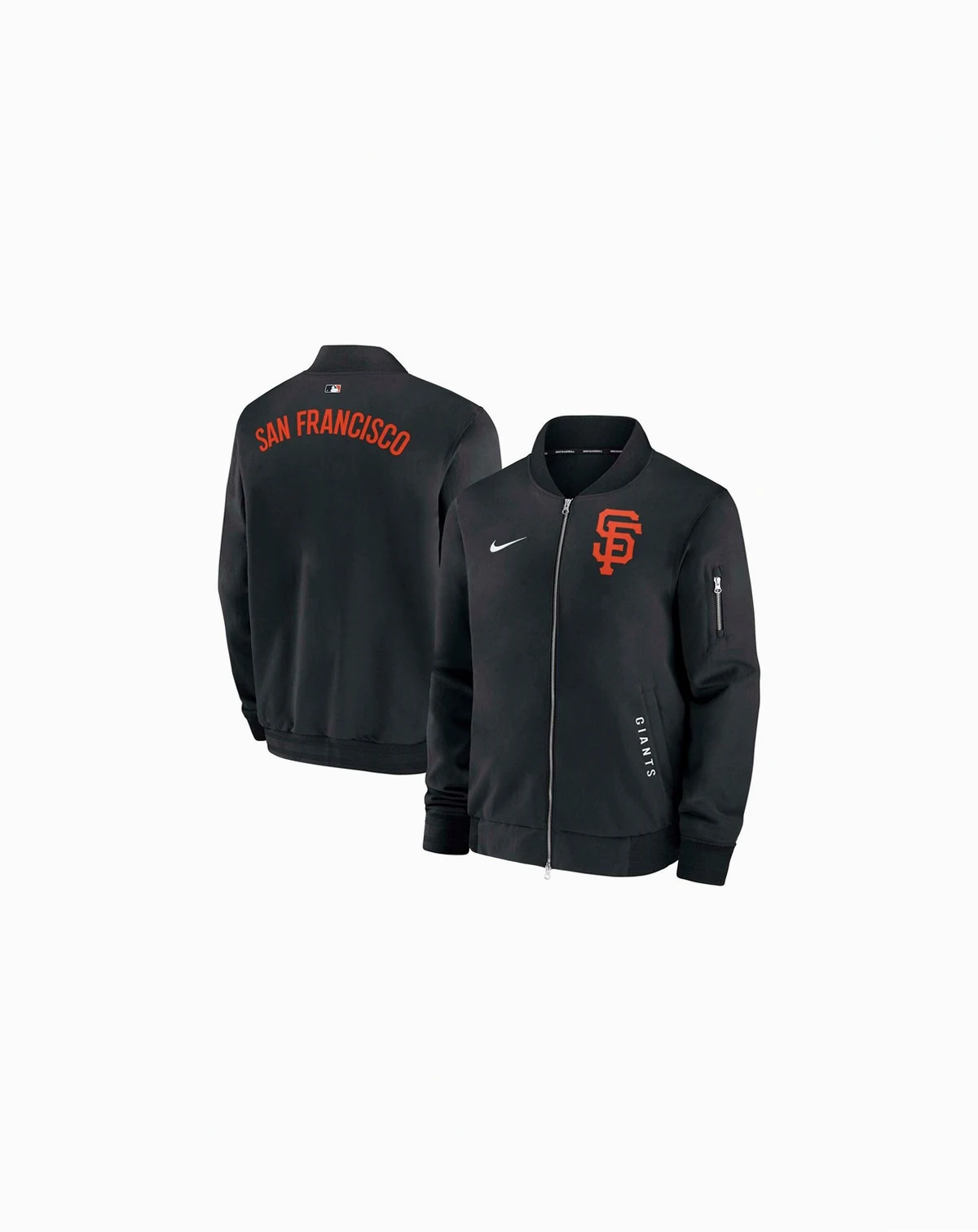 Men's Black San Francisco Giants Authentic Collection Dugout Full-Zip Bomber Jacket