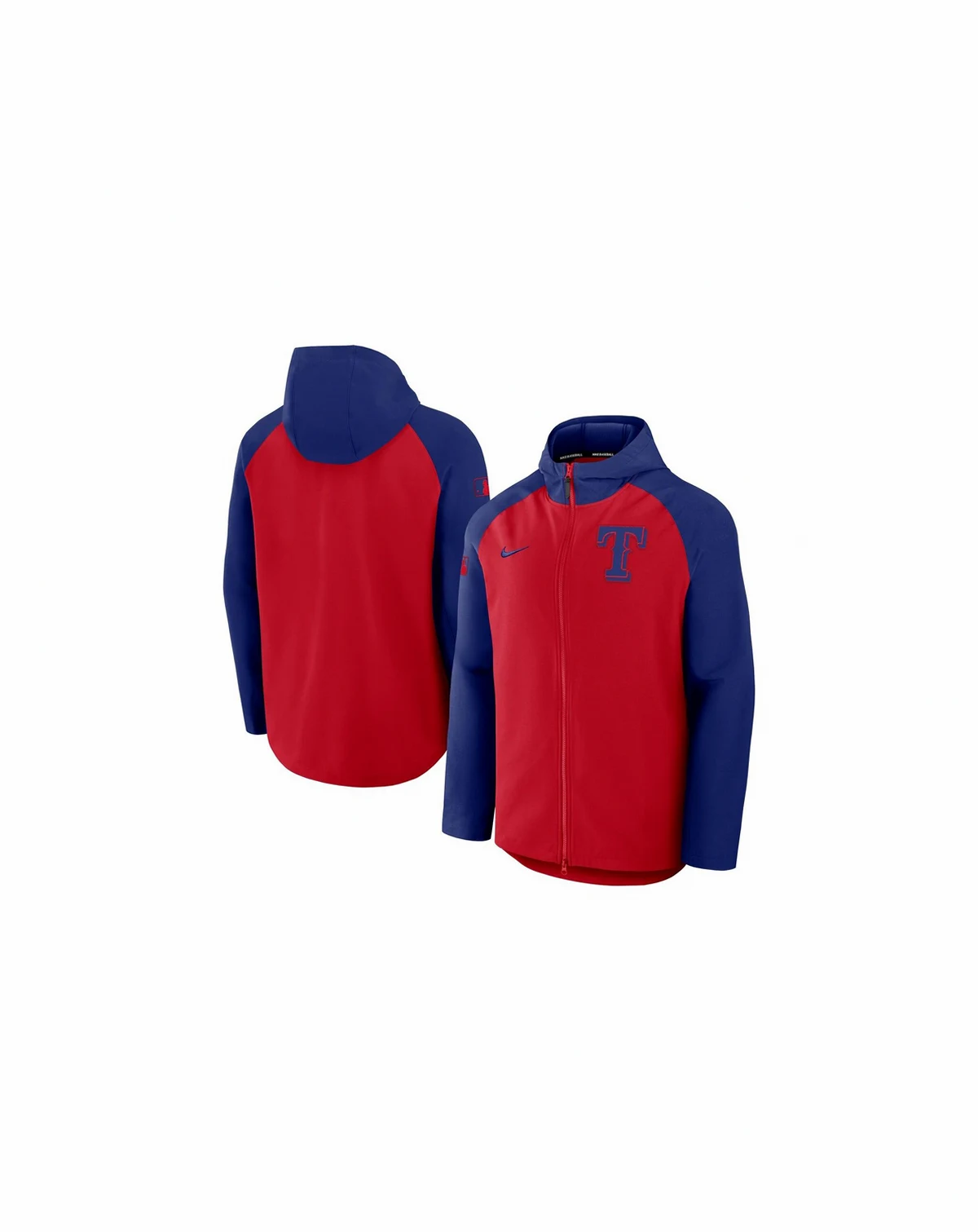 Men's Red/Royal Texas Rangers Authentic Collection Raglan Performance Full-Zip Jacket