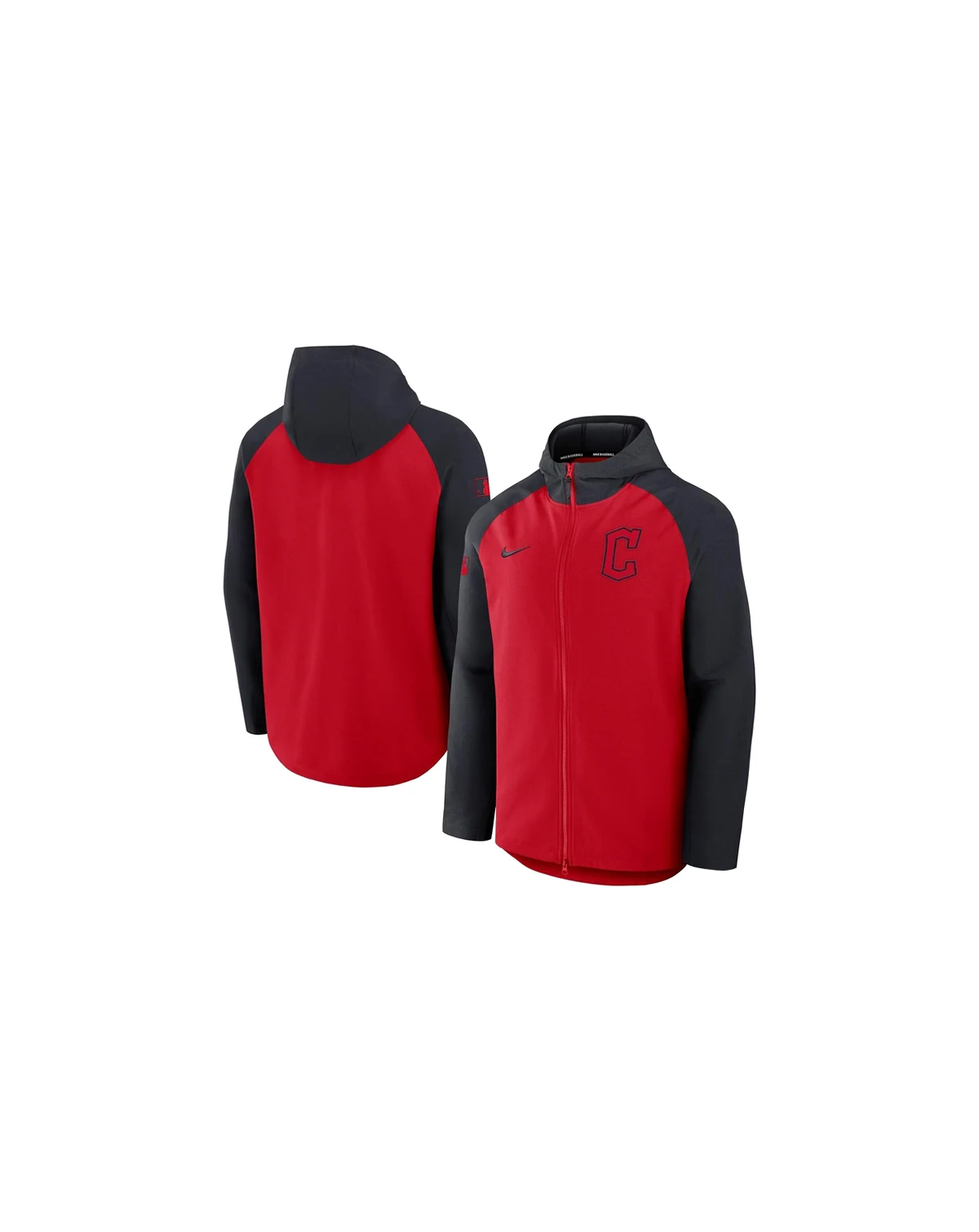 Men's Red/Navy Cleveland Guardians Authentic Collection Raglan Performance Full-Zip Jacket