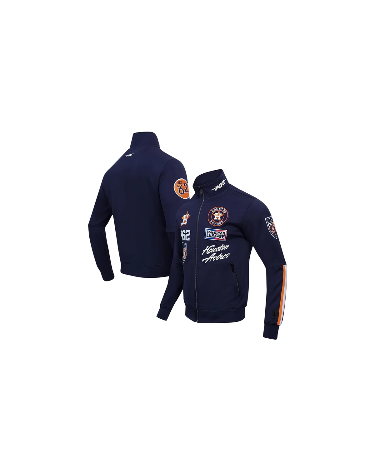 Men's Navy Houston Astros Fast Lane Full-Zip Track Jacket