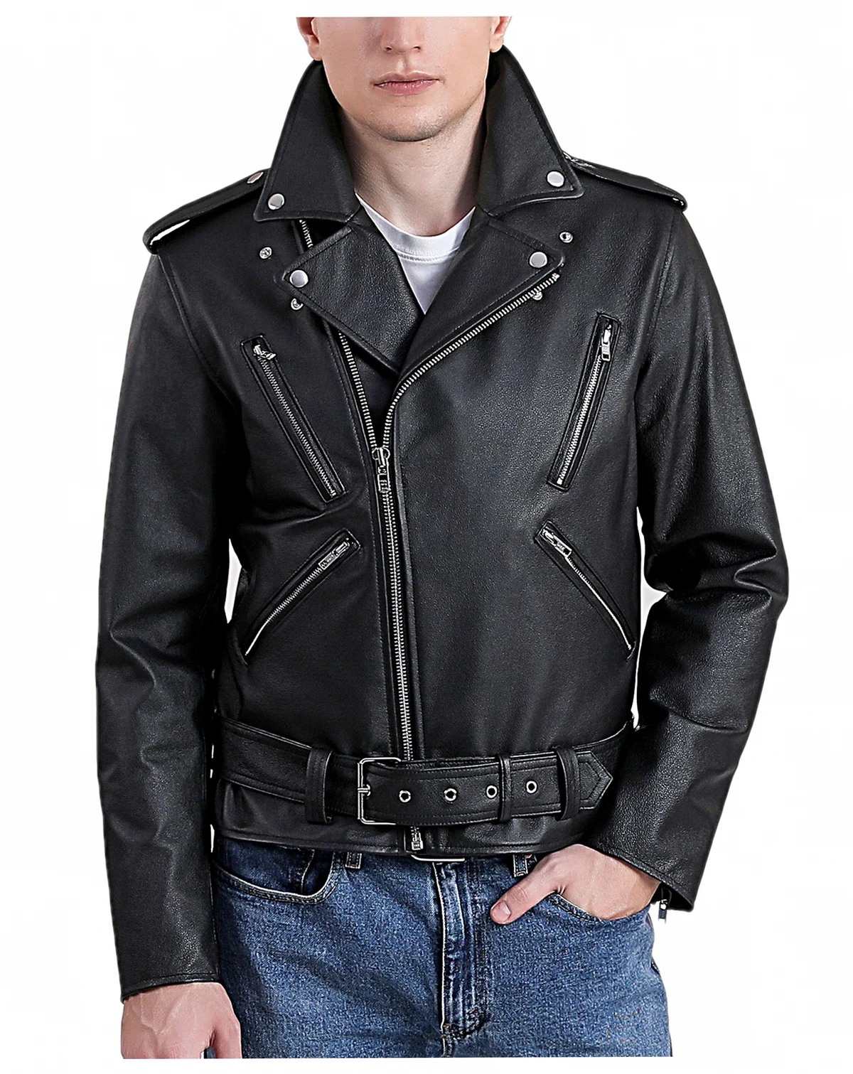 Men's Men Leather Urban Rider Jacket