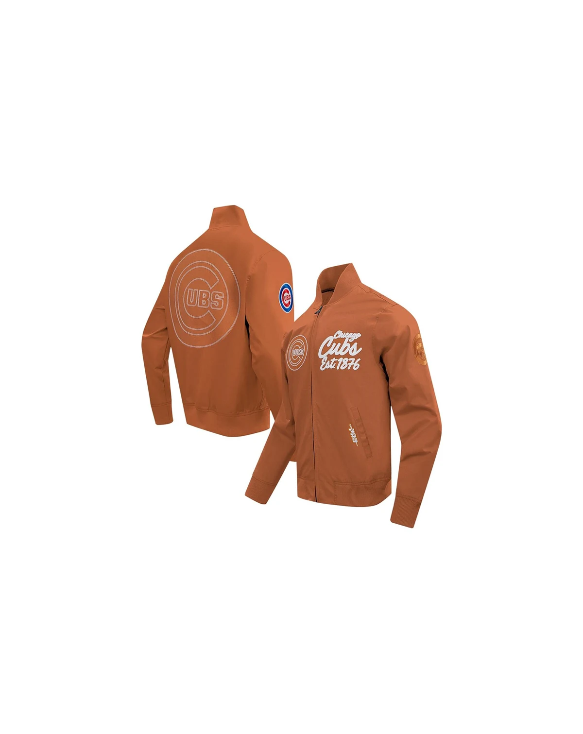 Men's Brown Chicago Cubs Paint The City Twill Full-Zip Jacket