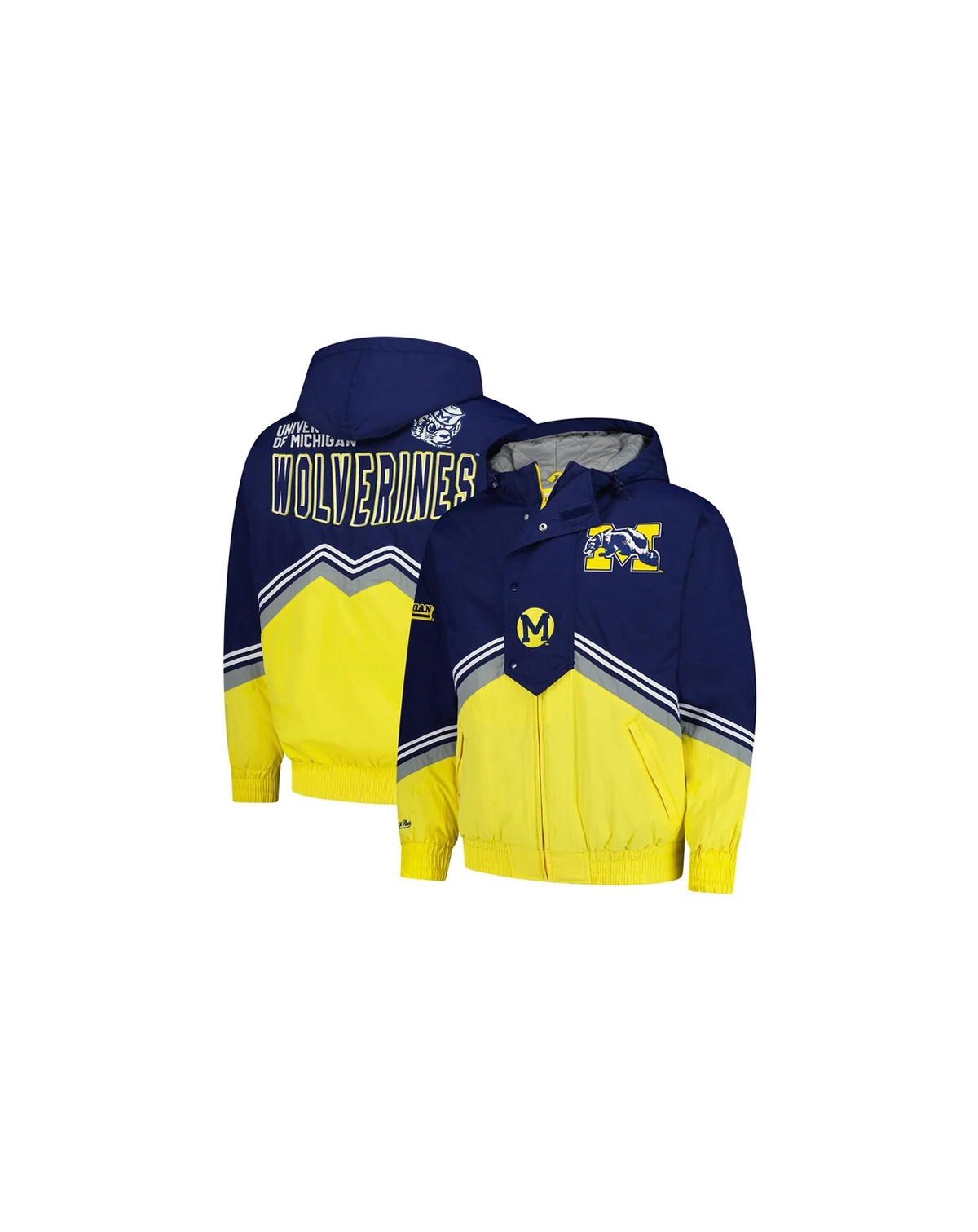 Men's Navy/Maize Michigan Wolverines Throw It Back Retro Full-Zip Windbreaker Jacket