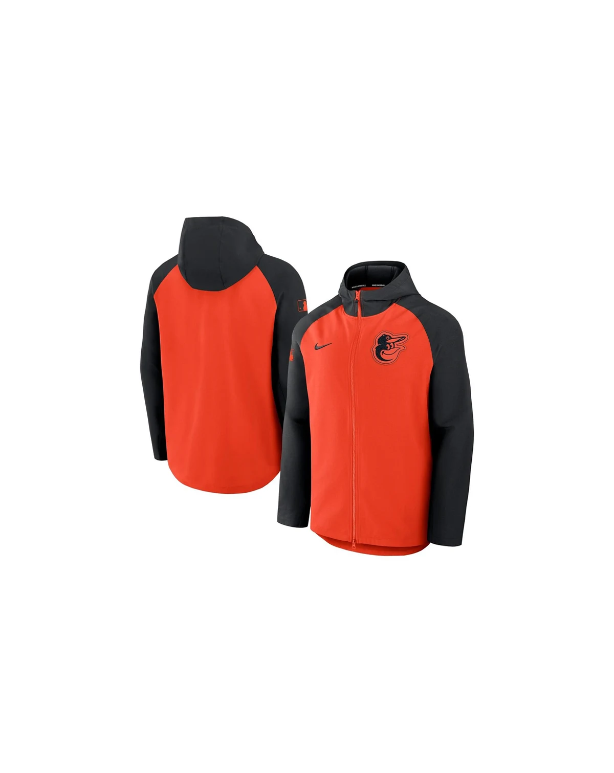 Men's Orange/Black Baltimore Orioles Authentic Collection Raglan Performance Full-Zip Jacket
