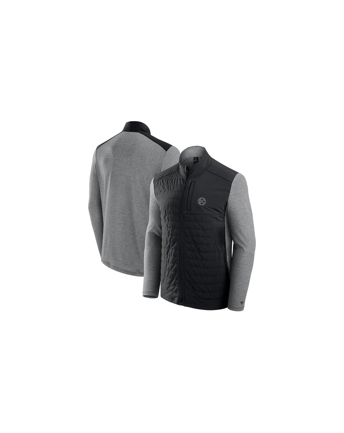 Men's and Women's Black/Heather Gray Pittsburgh Steelers Front Office Tonal Full-Zip Jacket