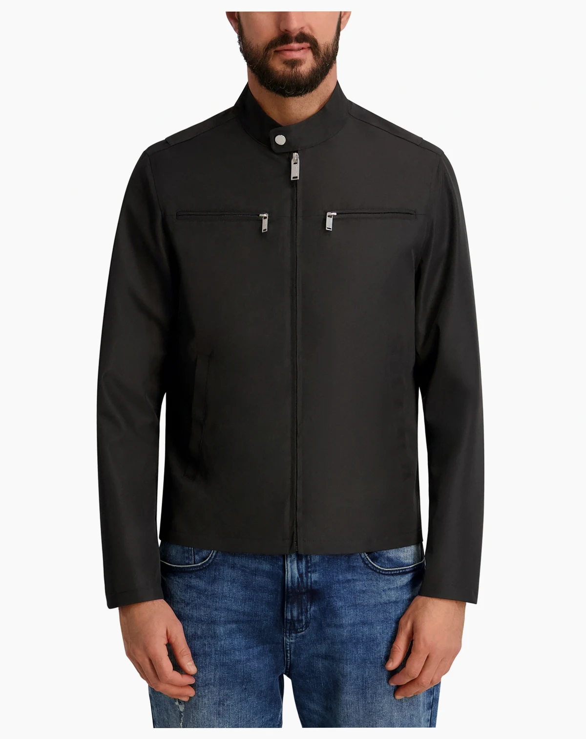 Men's Lightweight Band-Collar Jacket