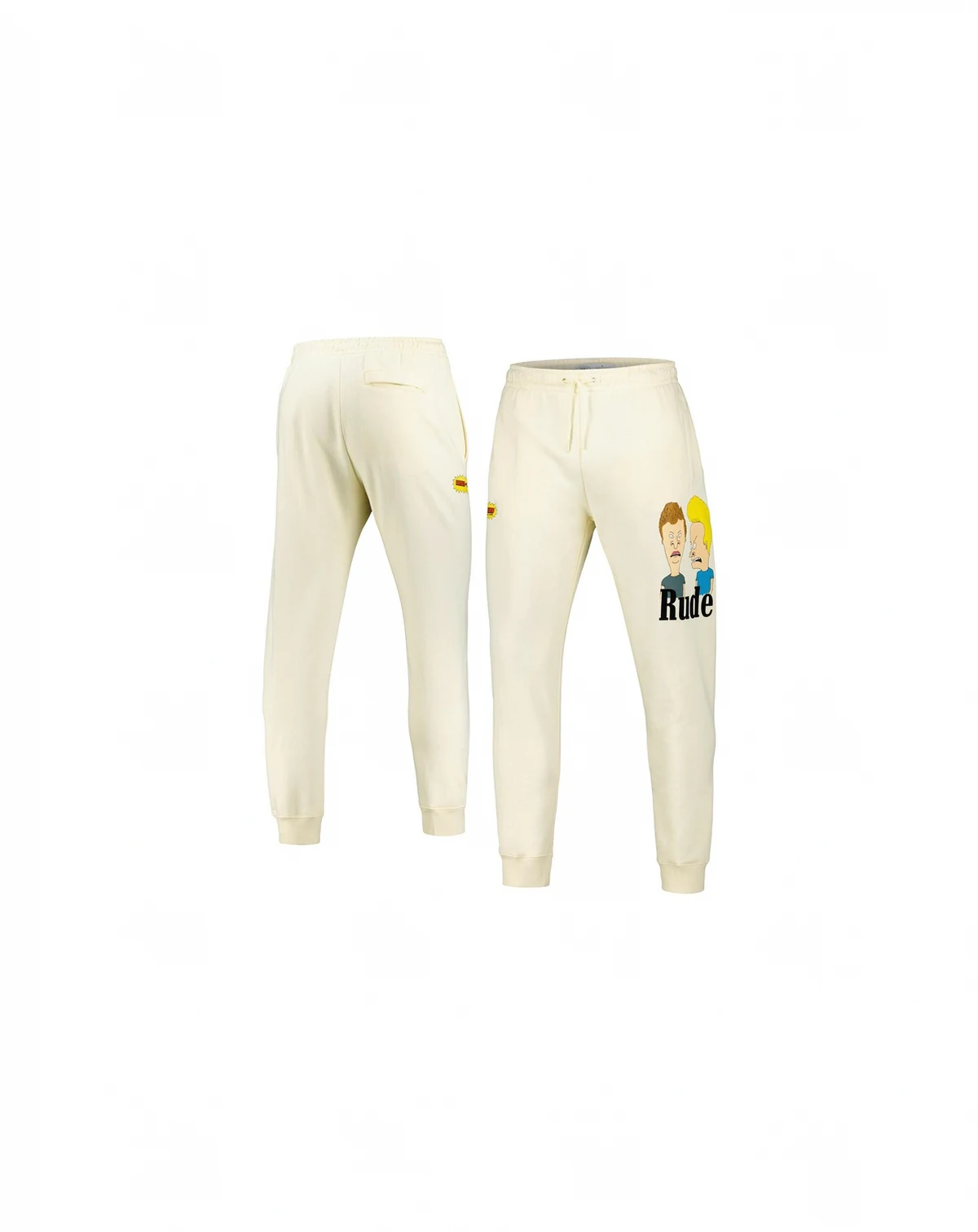 Men's Cream Beavis and Butt-Head Rude Jogger Pants