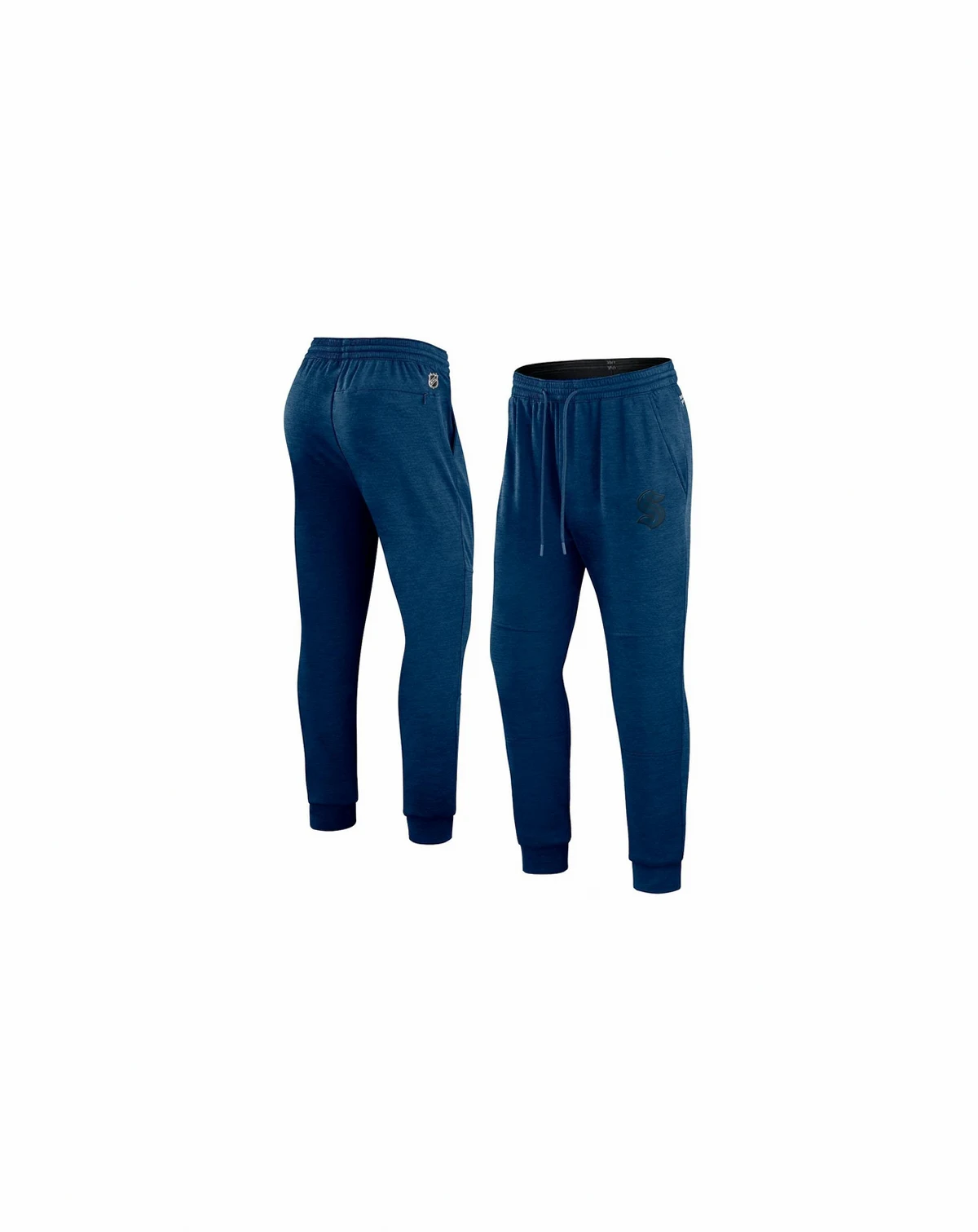 Men's Heather Deep Sea Blue Seattle Kraken Authentic Pro Road Jogger Sweatpants