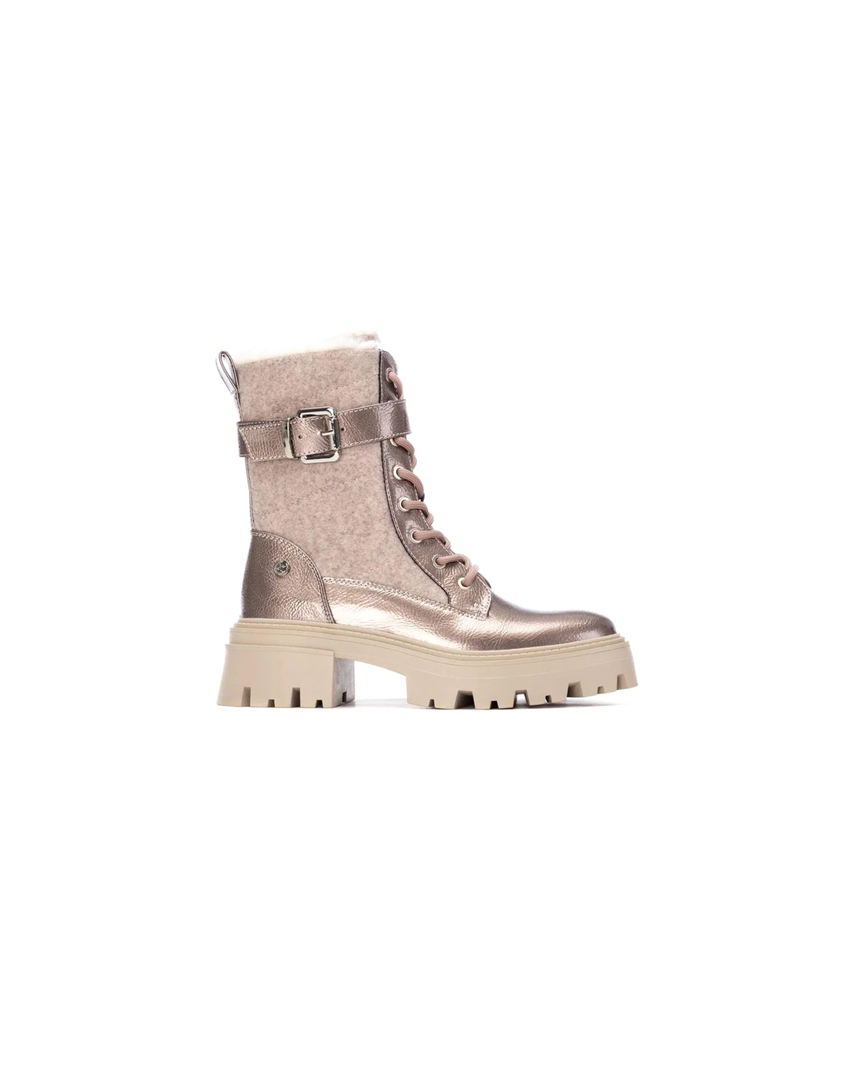 Women's Patent Leather Combat Booties By XTI