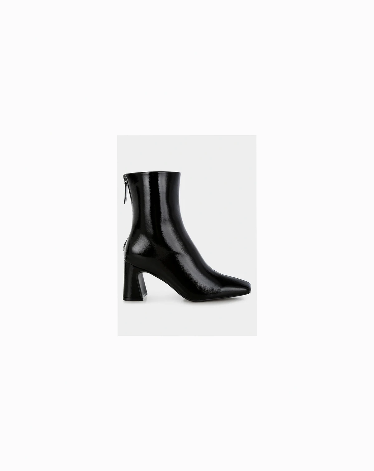 Womens Kostaka Patent Square Toe Ankle Boots