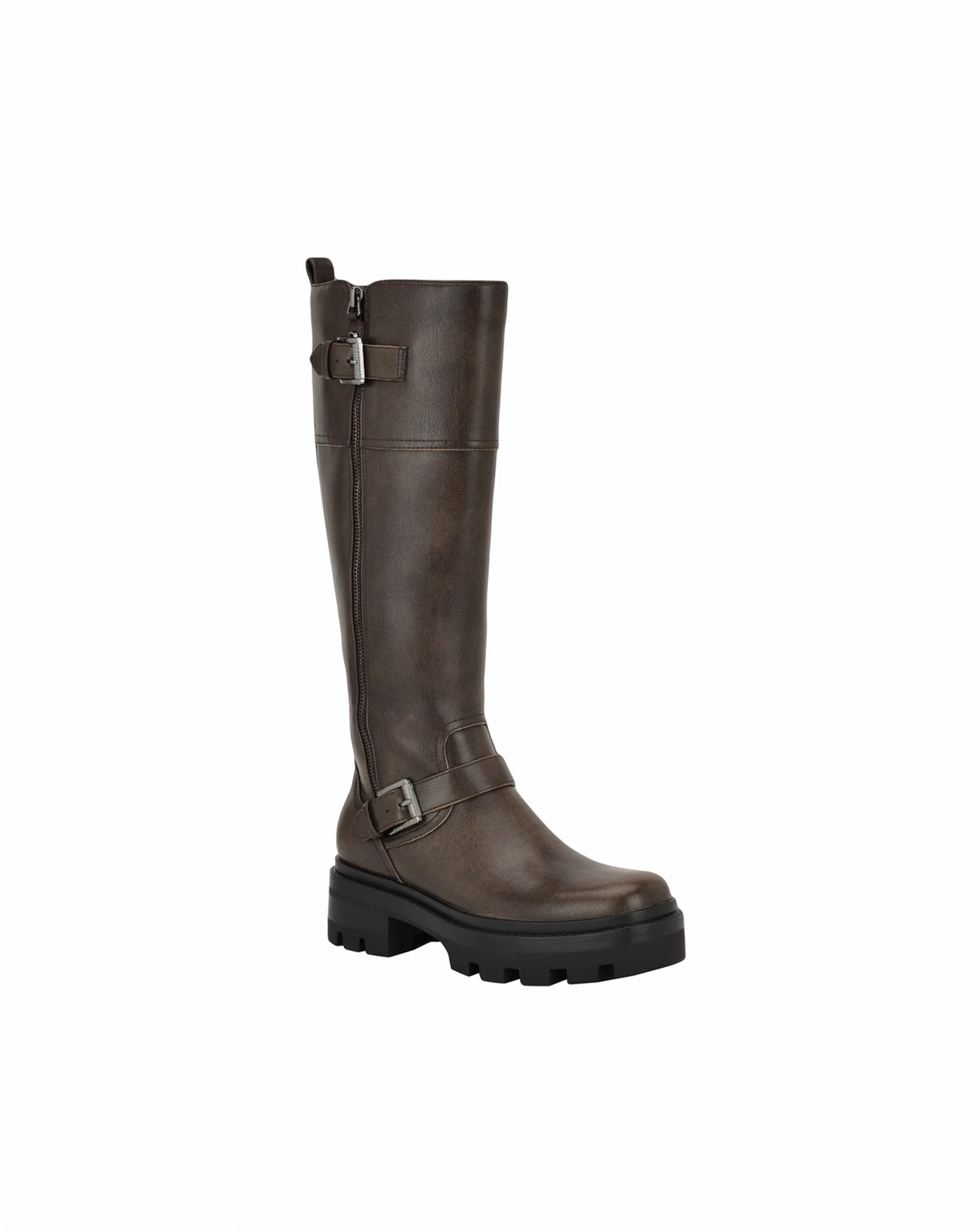 Women's Lynnie Tall Buckle Moto Lug Sole Boots, Regular & Wide Calf