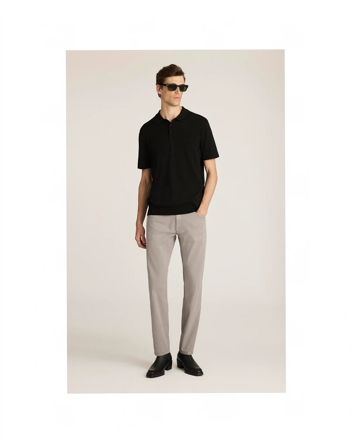 Men's Marcus Slim Straight Leg In Shark Luxe Twill Pants