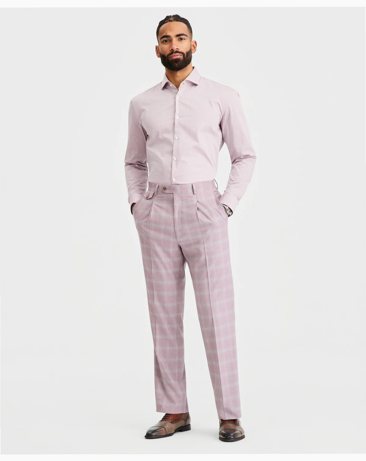 Men's Classic-Fit Dusty Rose Suit Separates Pants