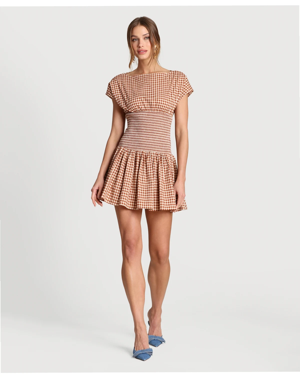 Women's Boat Neck Mini Dress