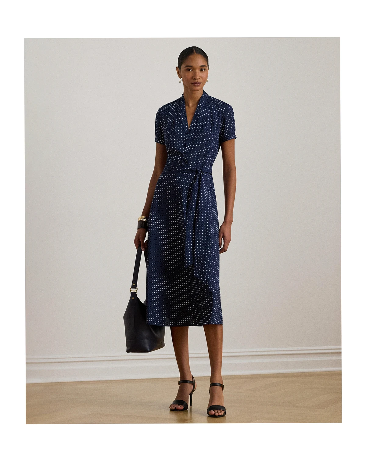 Women's Polka-Dot Belted Dress