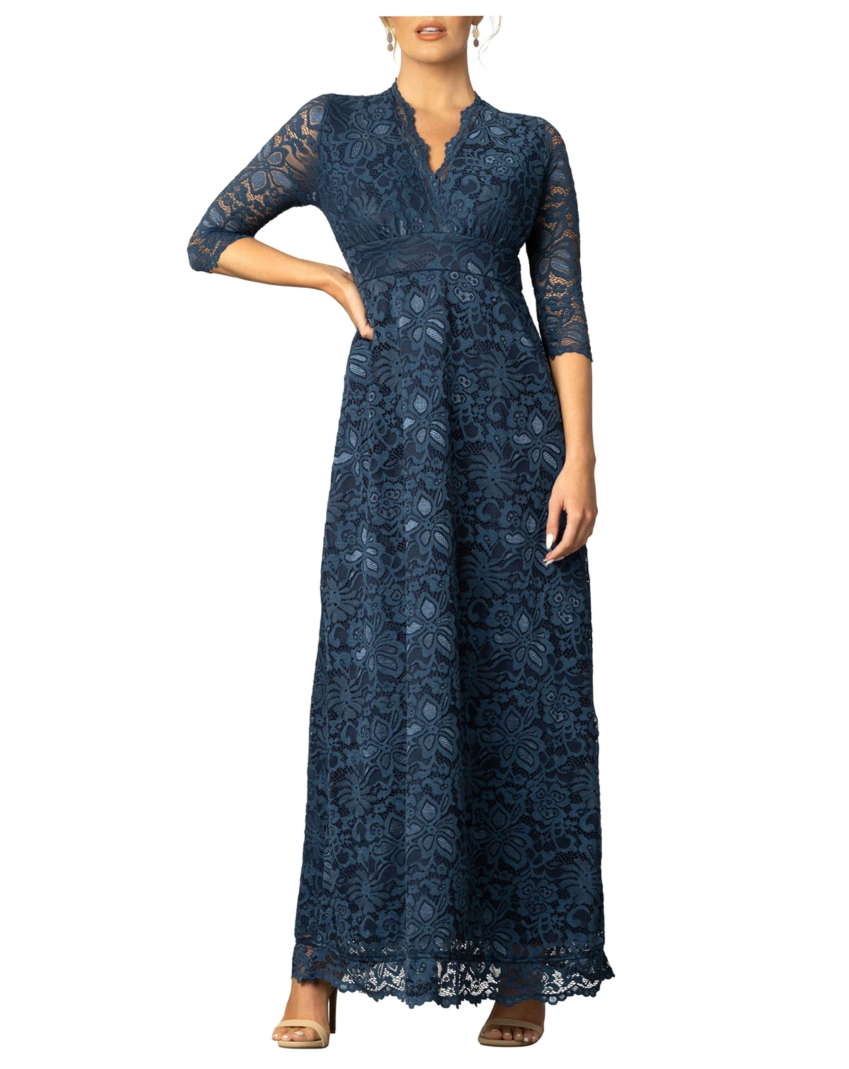 Women's Maria Lace A-Line Evening Gown with Pockets