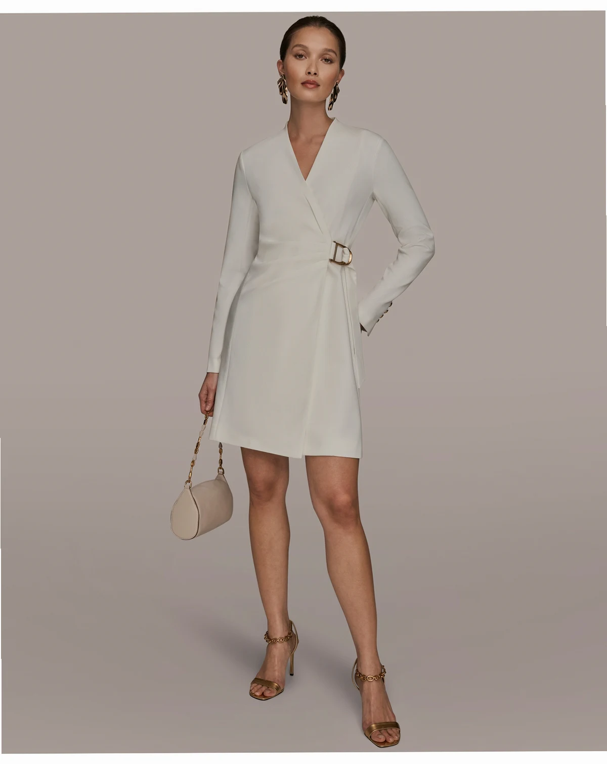 Women's V-Neck Long-Sleeve Wrap Dress