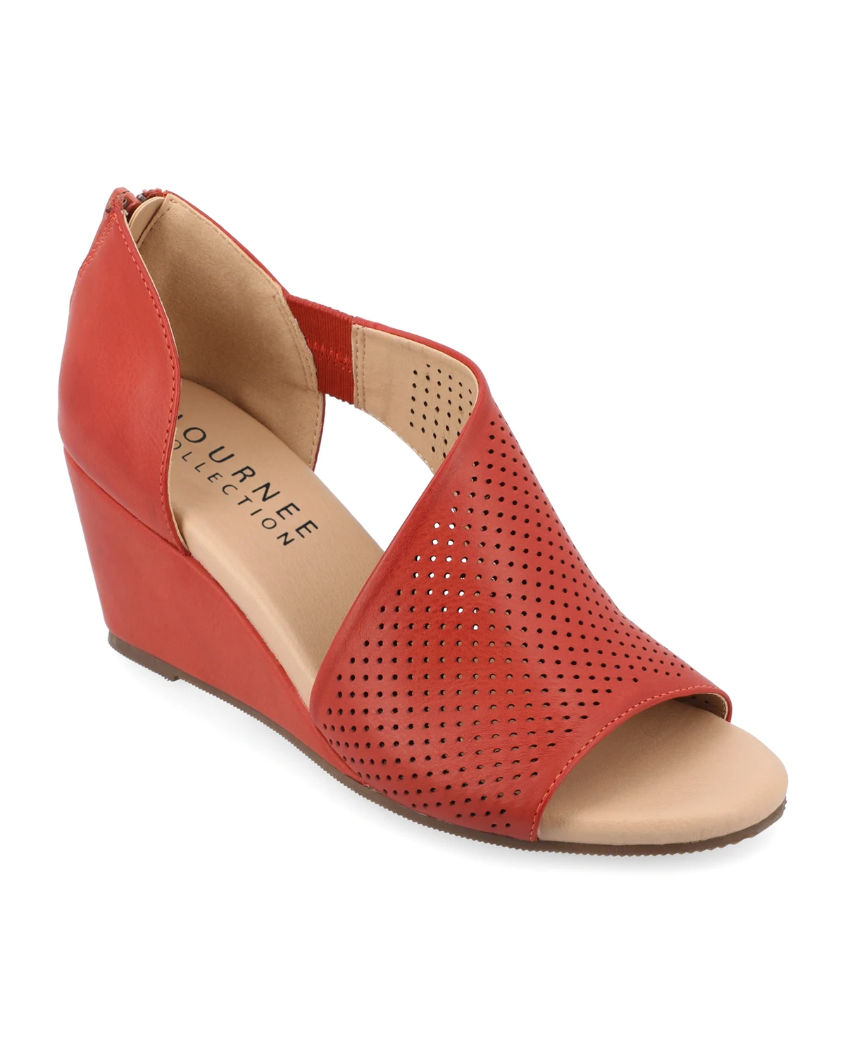 Women's Aretha Perforated Peep Toe Wedge Sandals