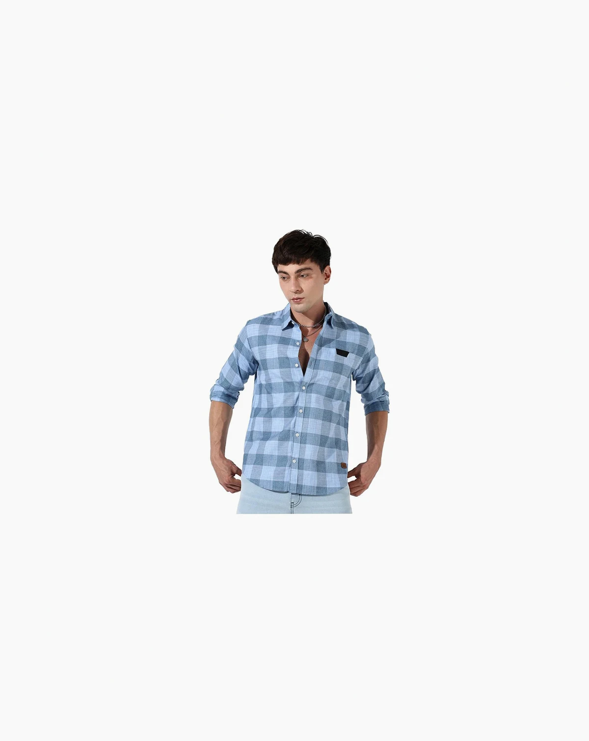 Men's Cotton Blue Checks Shirt