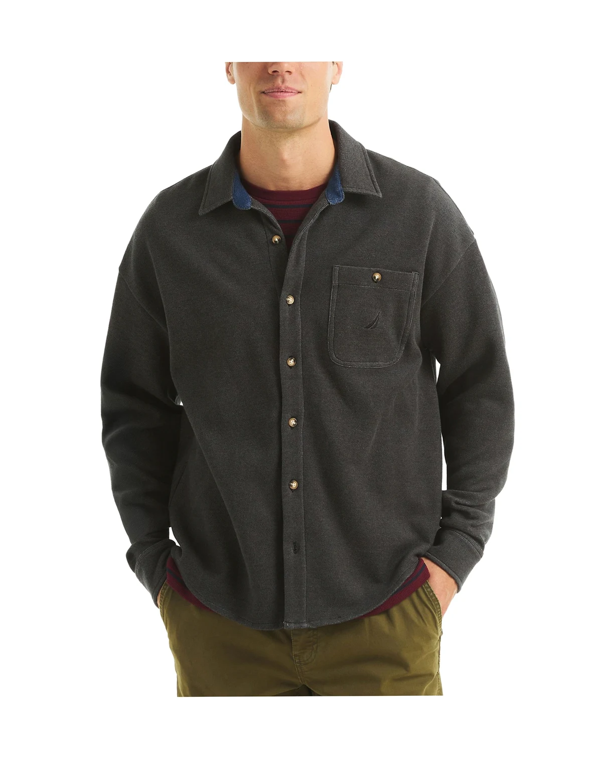 Men's Pique Double Knit Long Sleeves Shirt