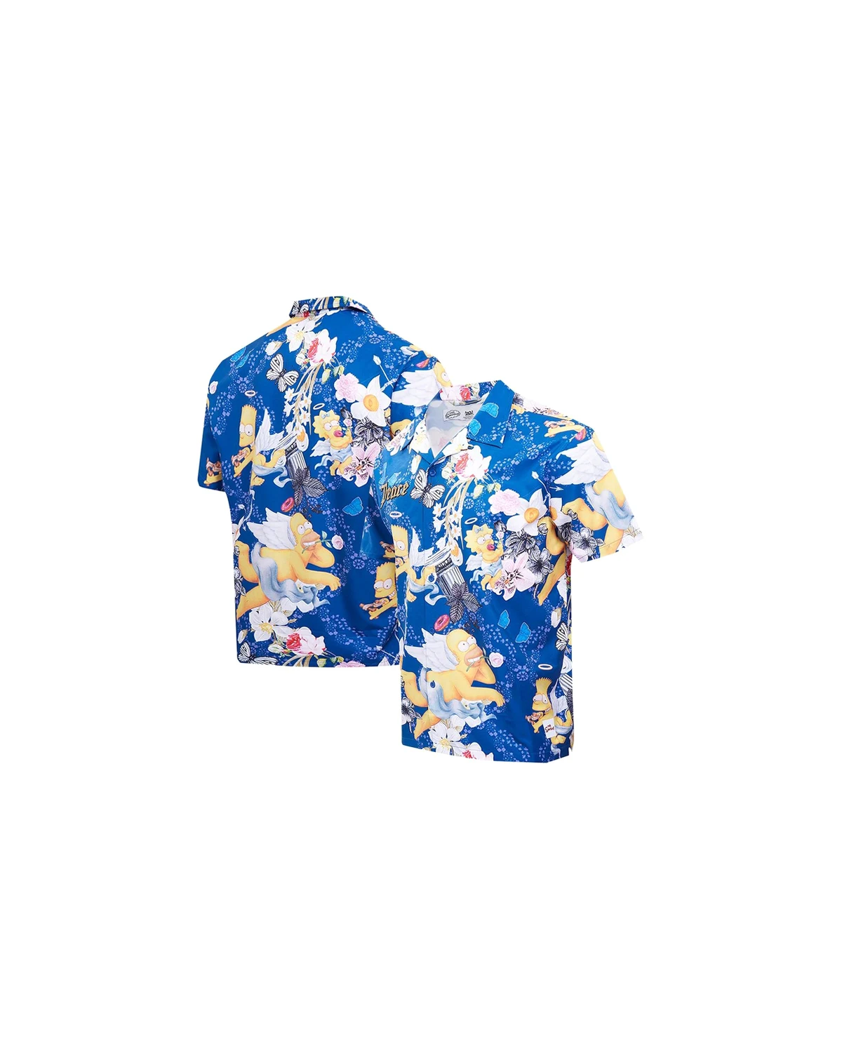 Men's Navy The Simpsons Peace Angels Button-Up Shirt