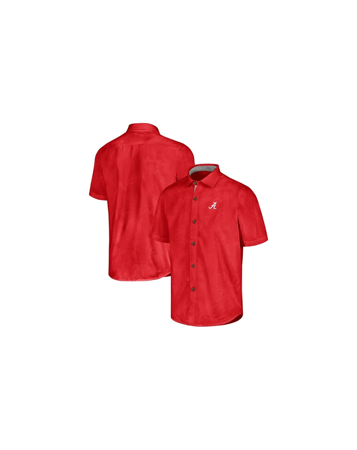 Men's Crimson Alabama Crimson Tide Sport Coconut Point Palm Vista IslandZone Button-Up Shirt