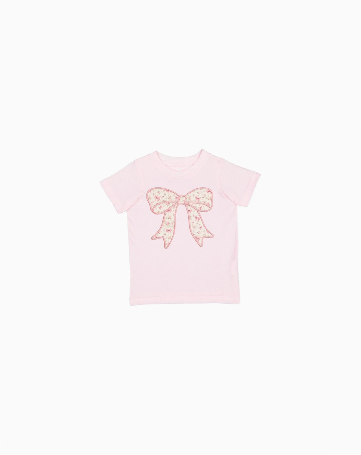 Toddler Girls Ditsy Floral Bow Patch Short Sleeve T-Shirt