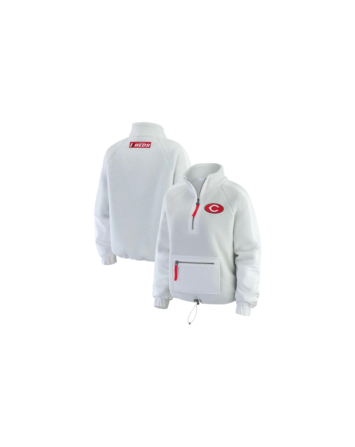 Women's Gray Cincinnati Reds Polar Fleece Quarter-Zip Jacket