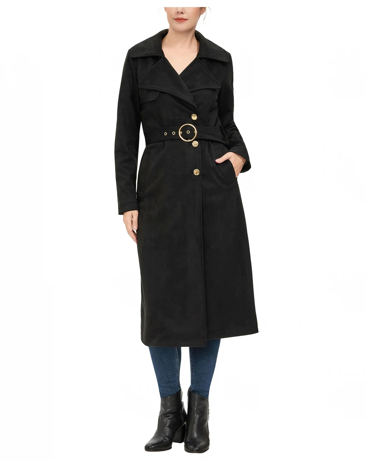 Women's Natalia Faux Suede Trench Coat