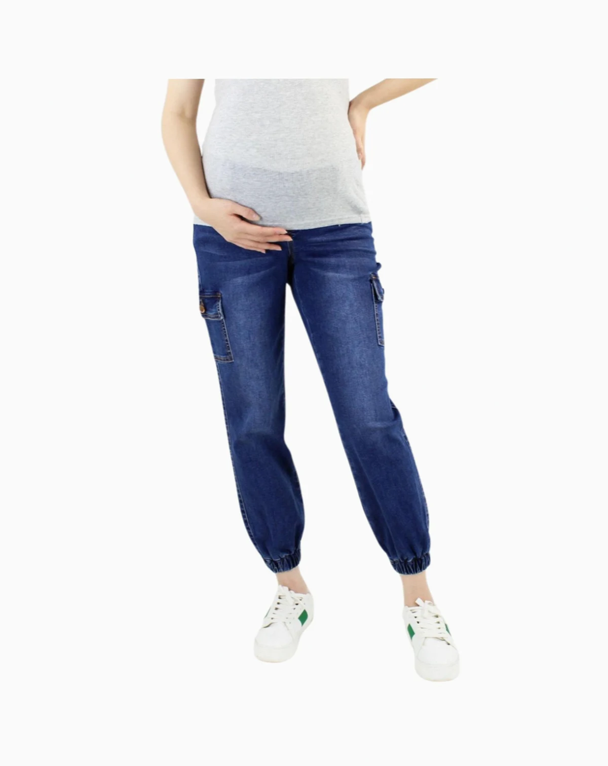 Maternity Denim Cargo Jogger