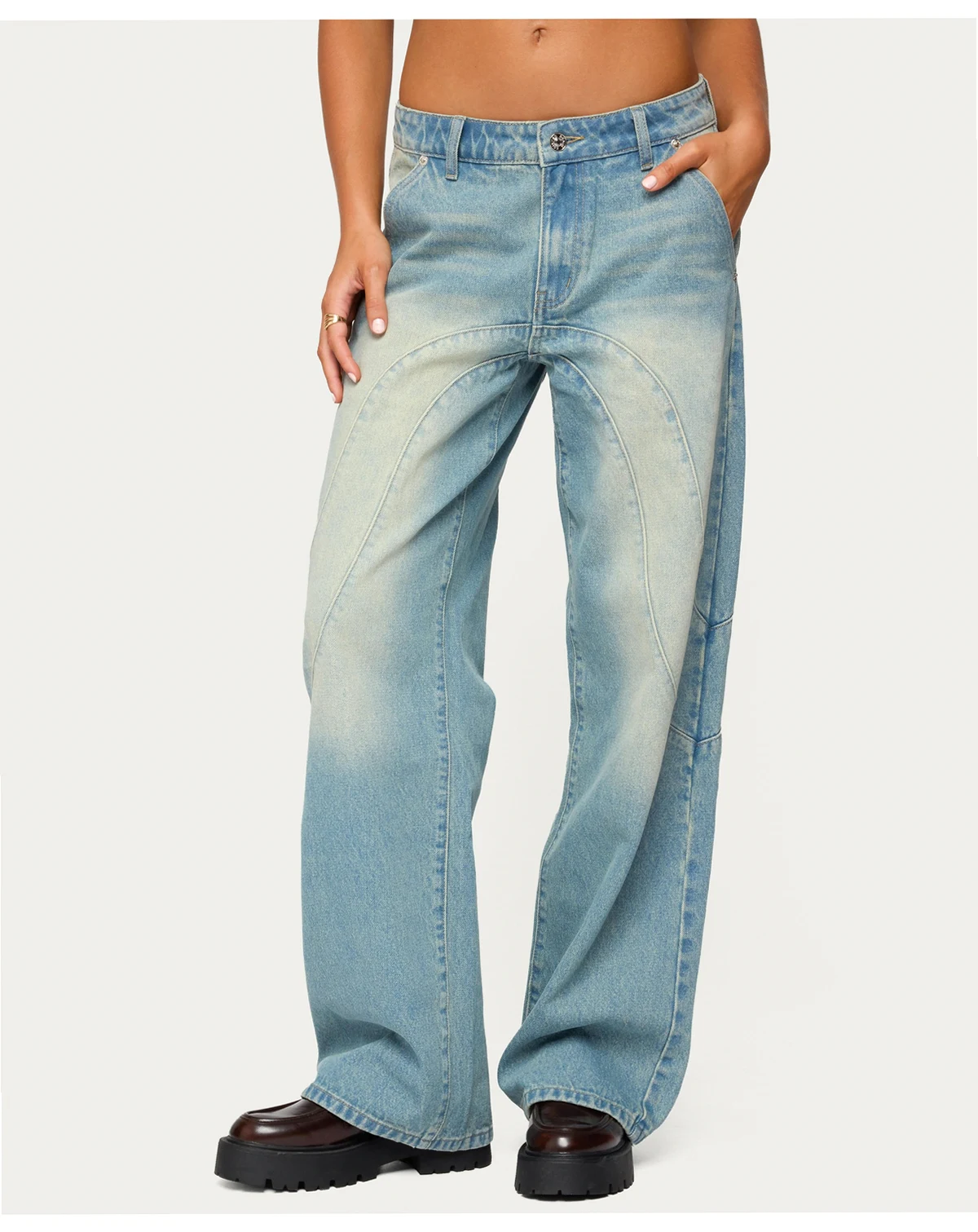 Women's Kiria Stitched Low Rise Baggy Jeans