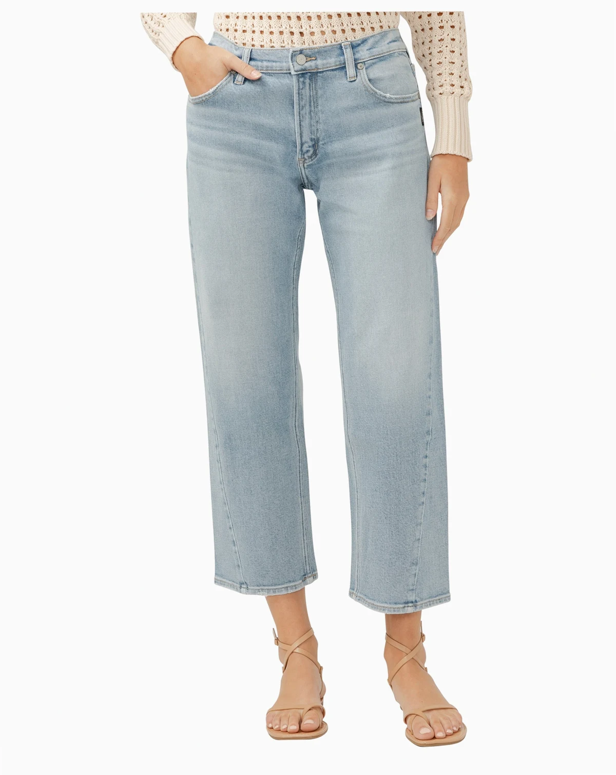 Women's Mid Rise Relaxed Straight Leg Jeans