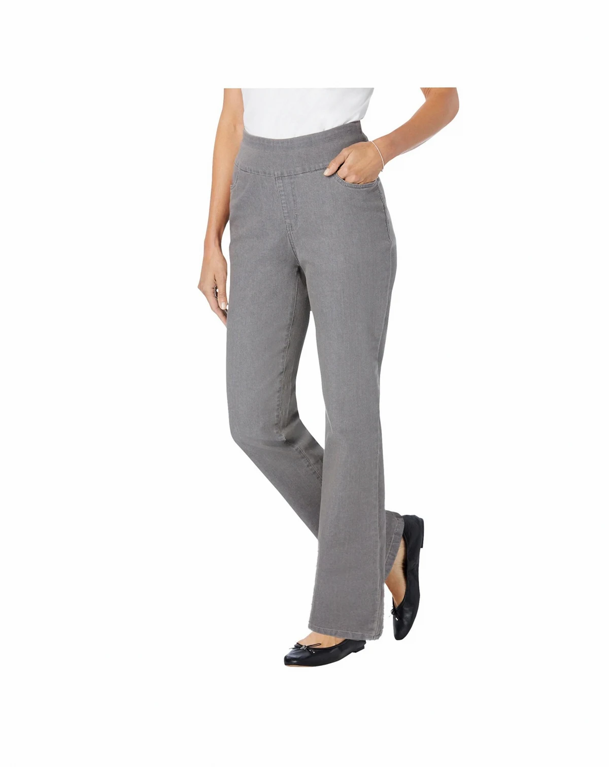 Women's Within Tall Flex-Fit Pull-On Bootcut Gap-Free Stretch Denim Jeans