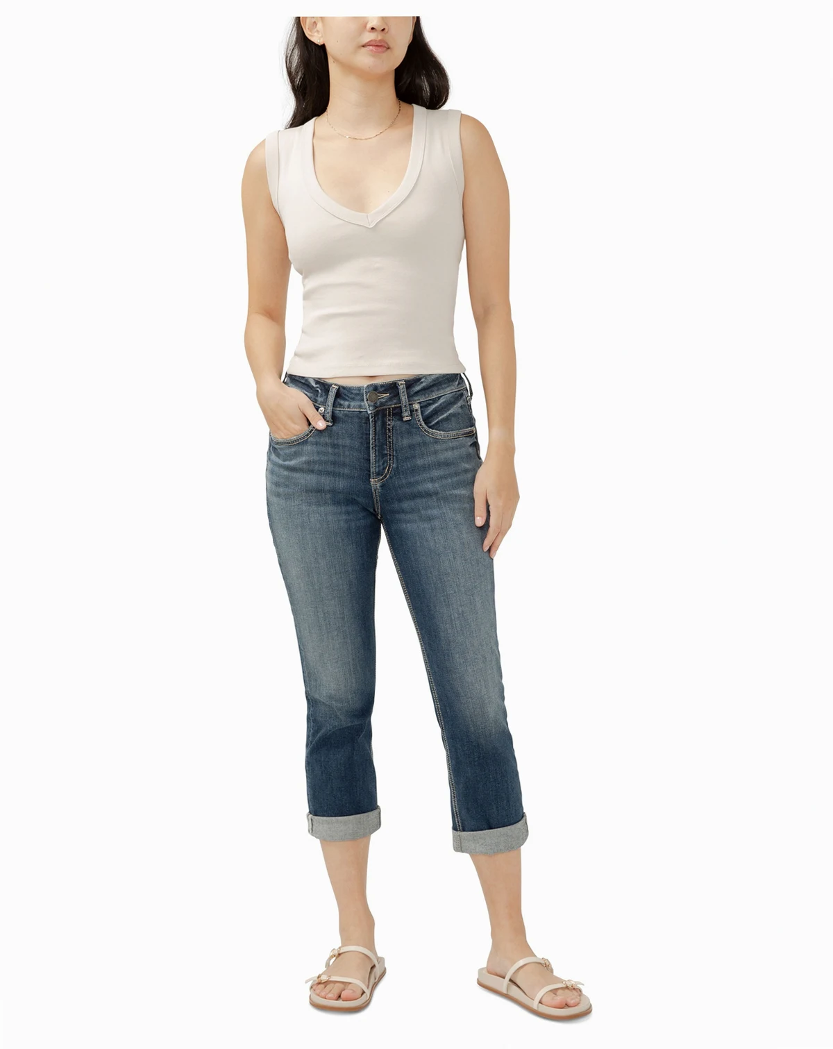 Women's Suki Mid-Rise Curvy-Fit Capri Jeans