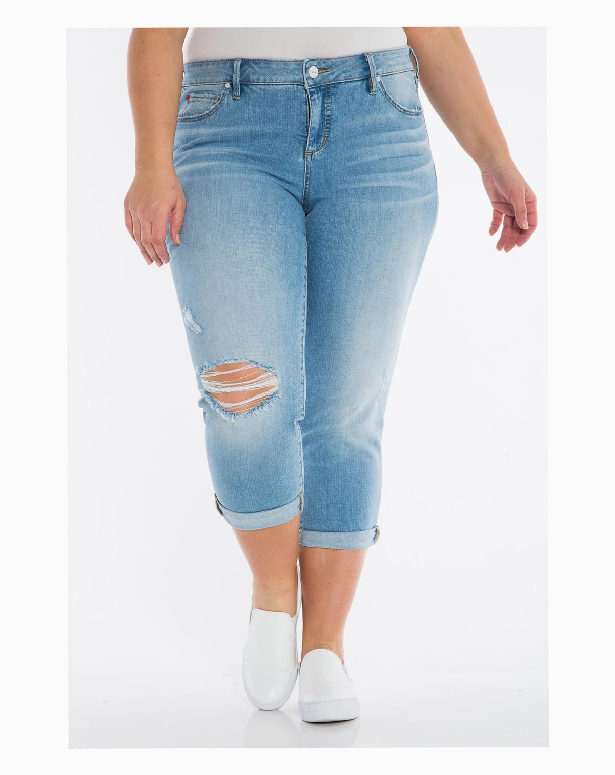 Plus Size Mid Rise Boyfriend Jeans