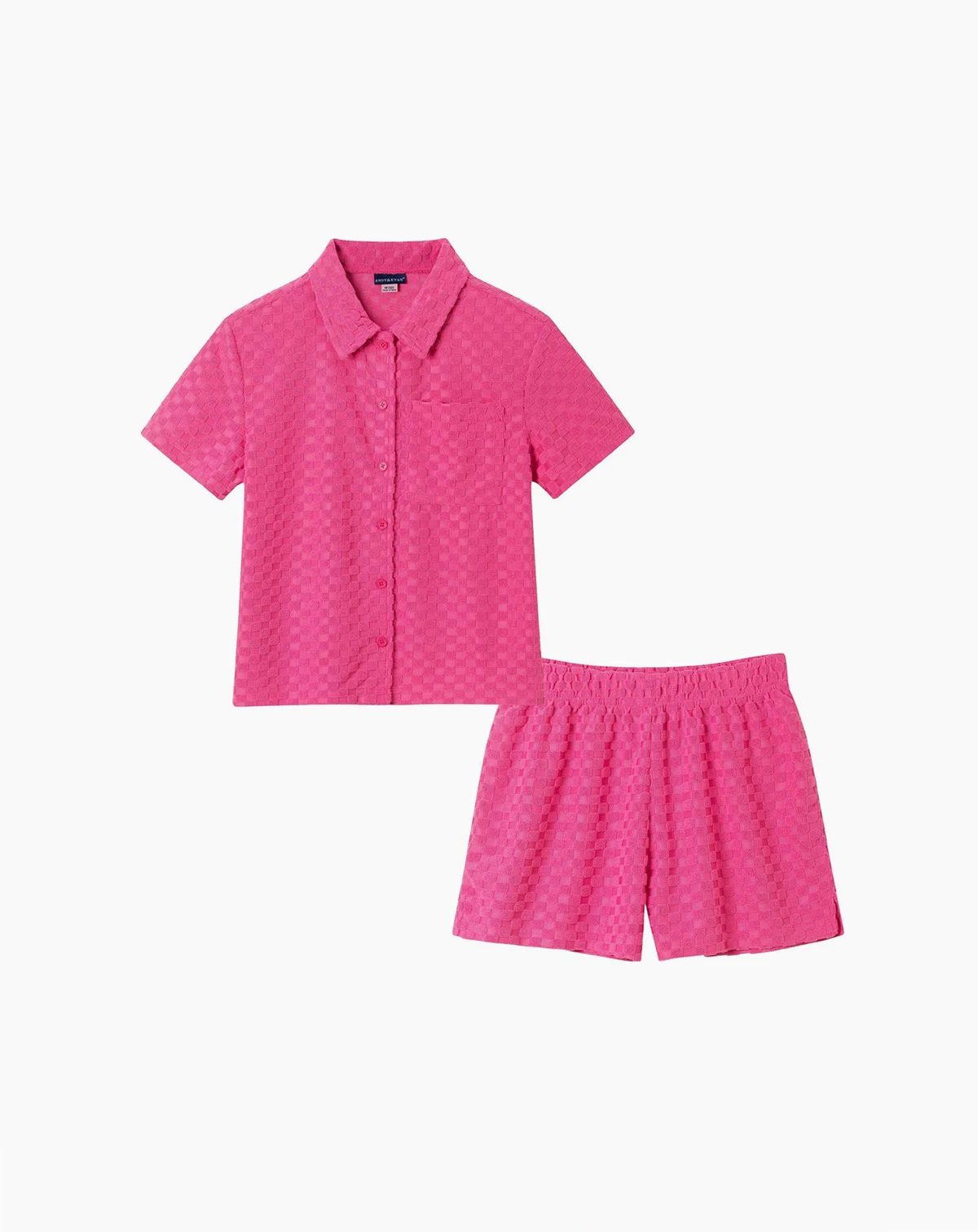 Big Girls Toddler/Child Terry Button Up Set
