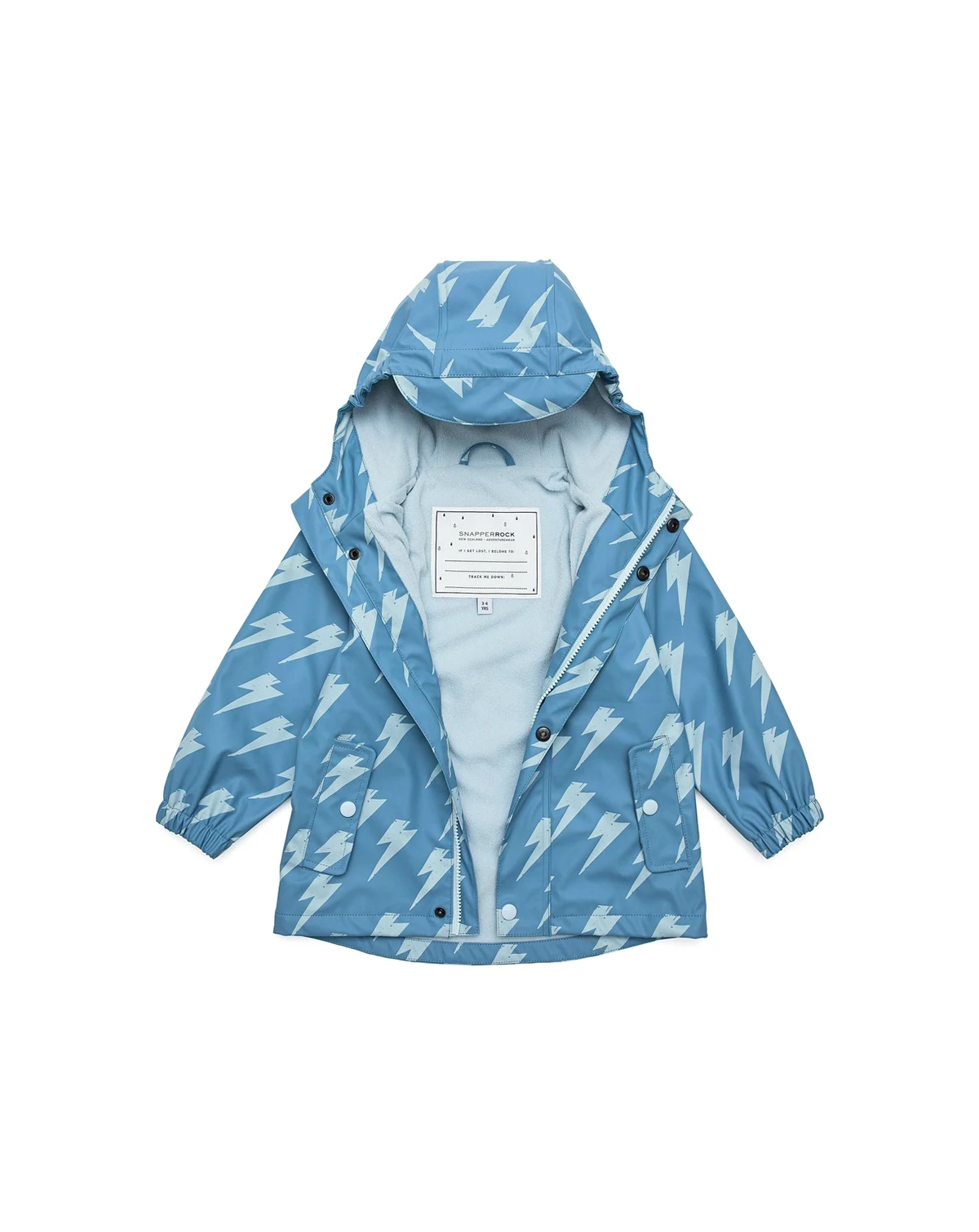 Toddler, Child Unisex Lightning Kids Bolt Recycled Waterproof Raincoat