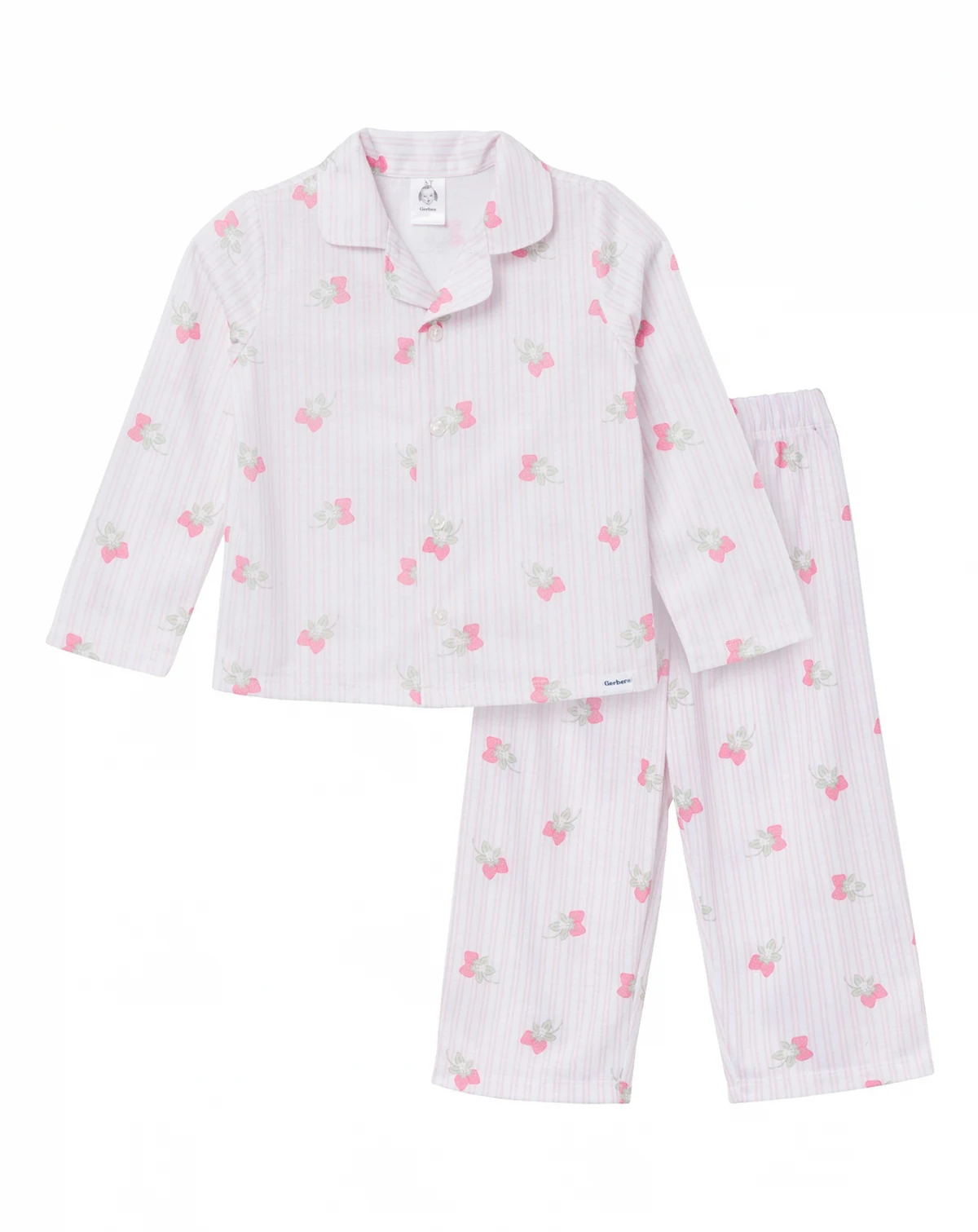 Baby Girls 2-Piece Button Up Pajama Set, Berries