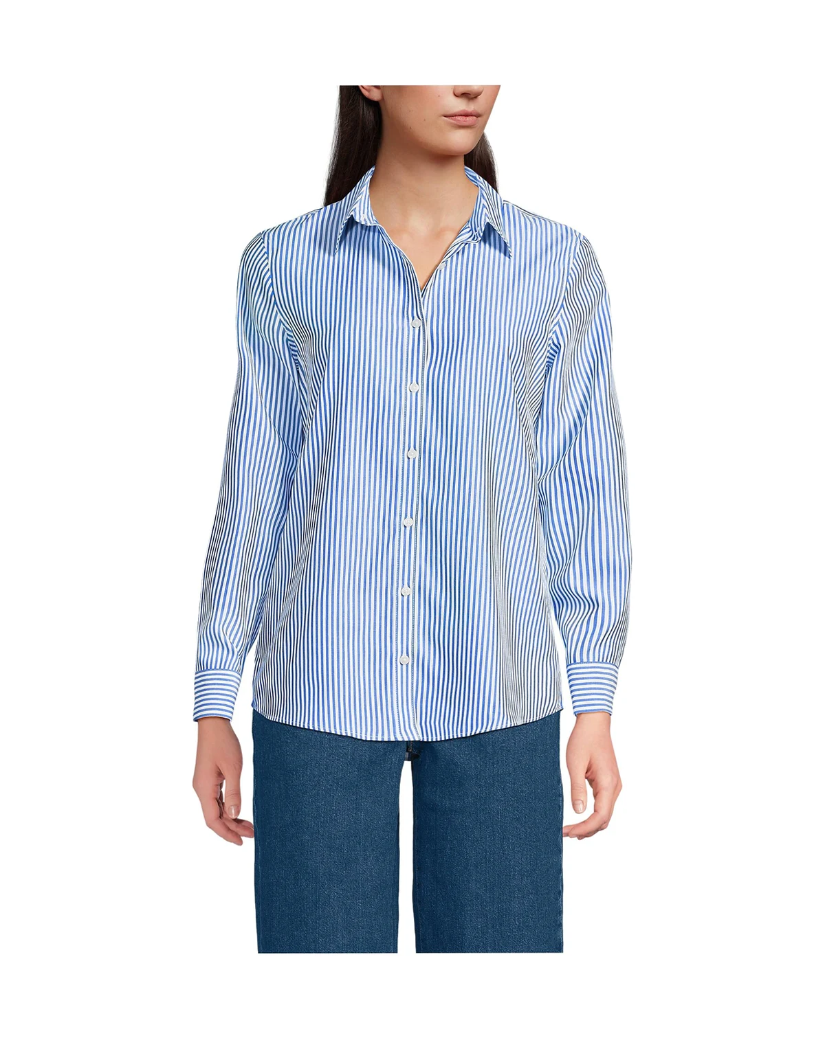 Women's No Iron Button Front Shirt
